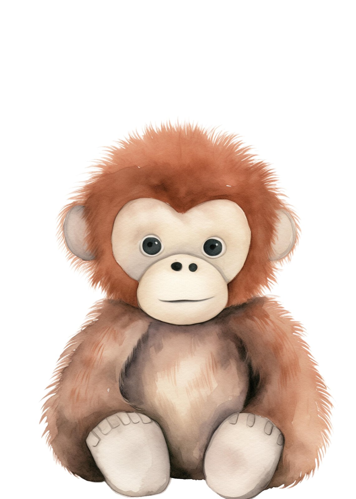 Adorable Watercolor Monkey Nursery Wall Art
