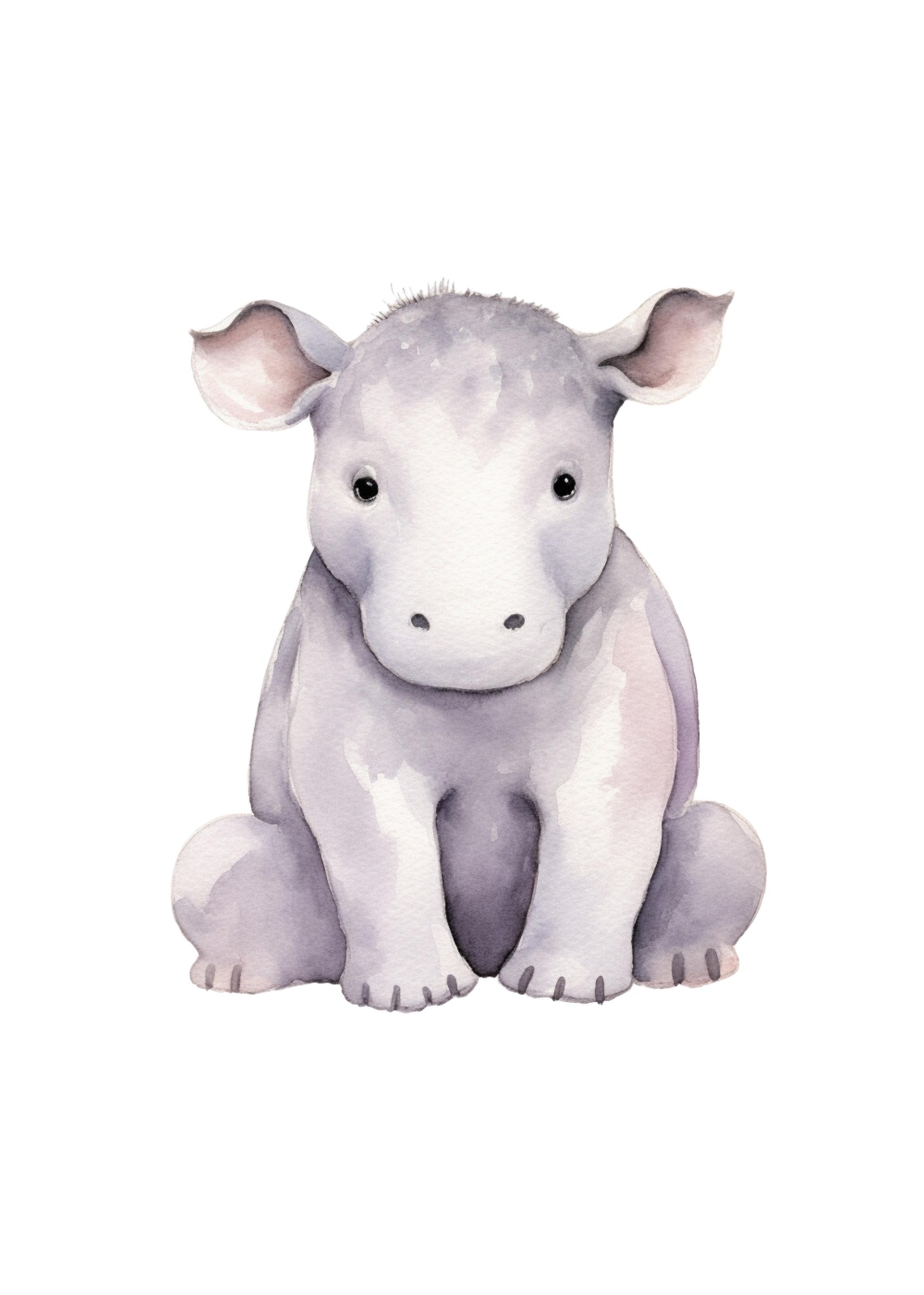 Adorable Watercolor Baby Elephant Wall Art