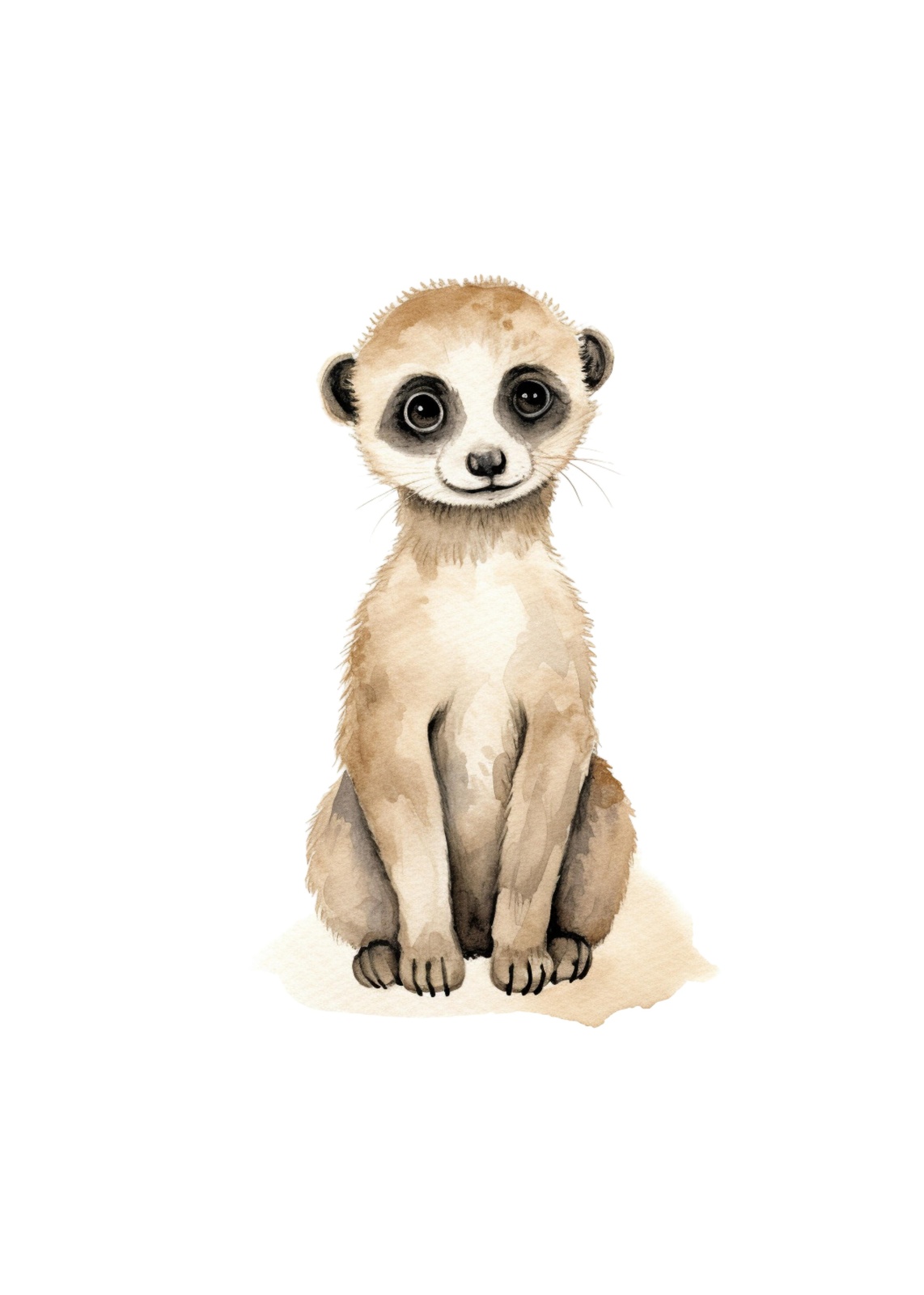 Adorable Watercolor Meerkat Art Wall Art for Nursery