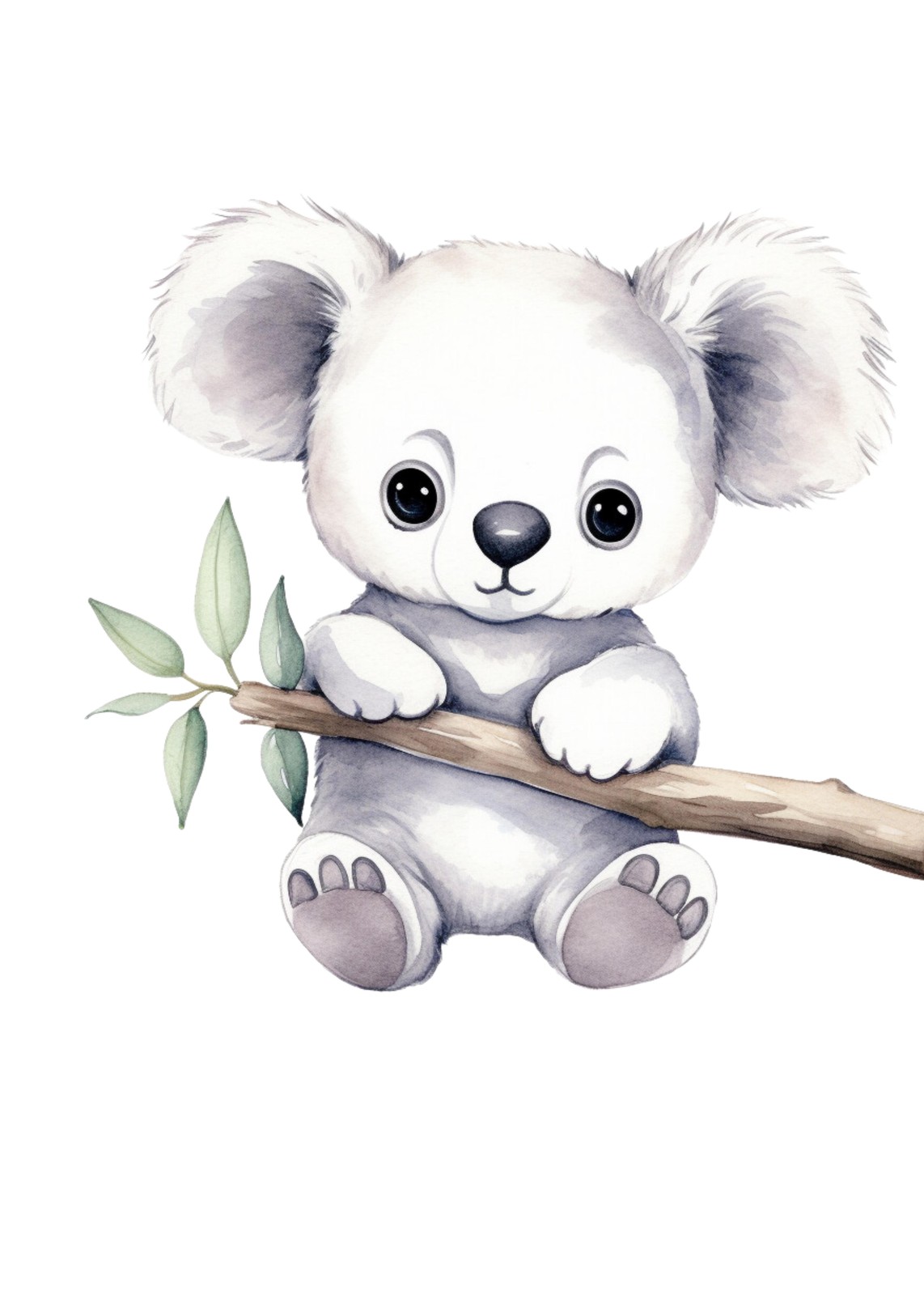 Adorable Baby Koala Watercolor Wall Art