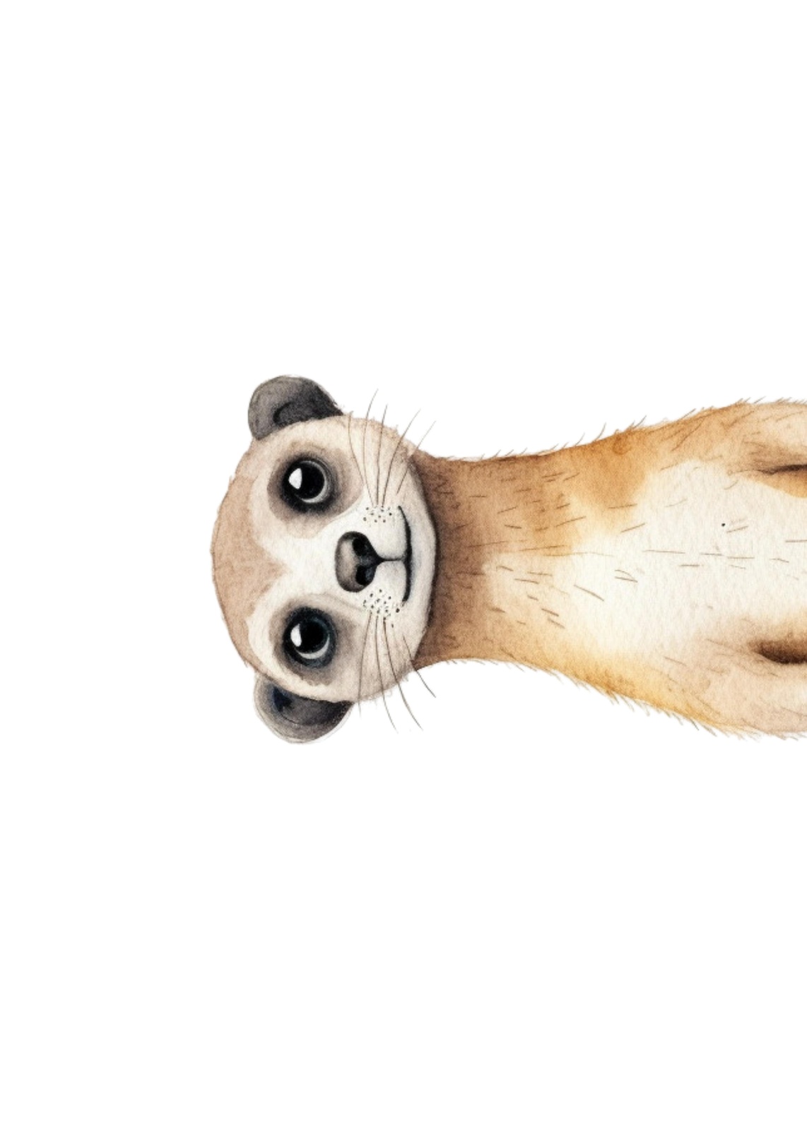 Playful Meerkat Watercolor Wall Art for Kids Rooms