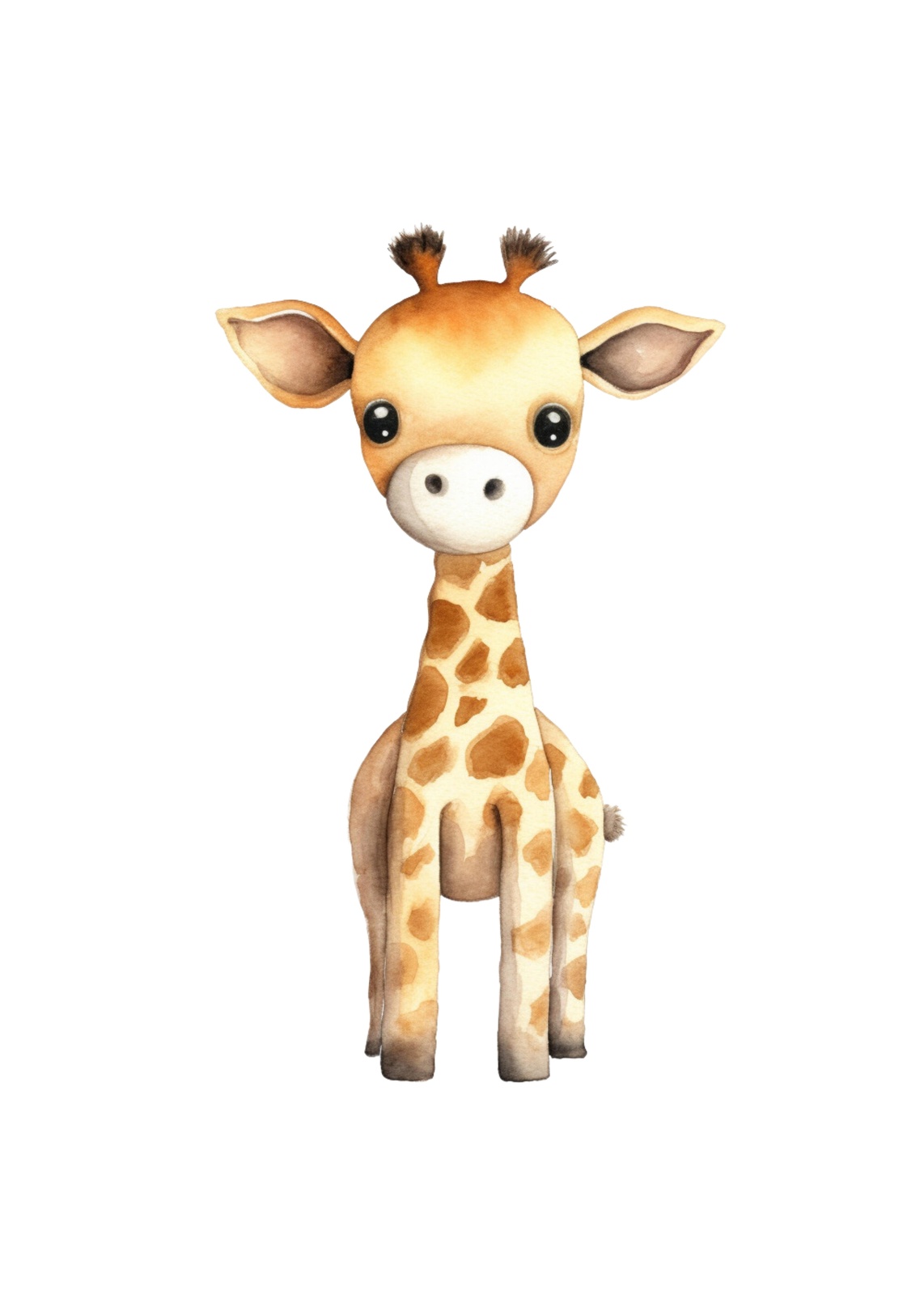 Adorable Watercolor Giraffe Nursery Wall Art