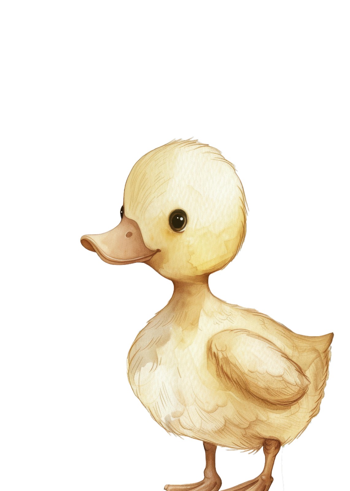Adorable Yellow Duckling Watercolor Wall Art