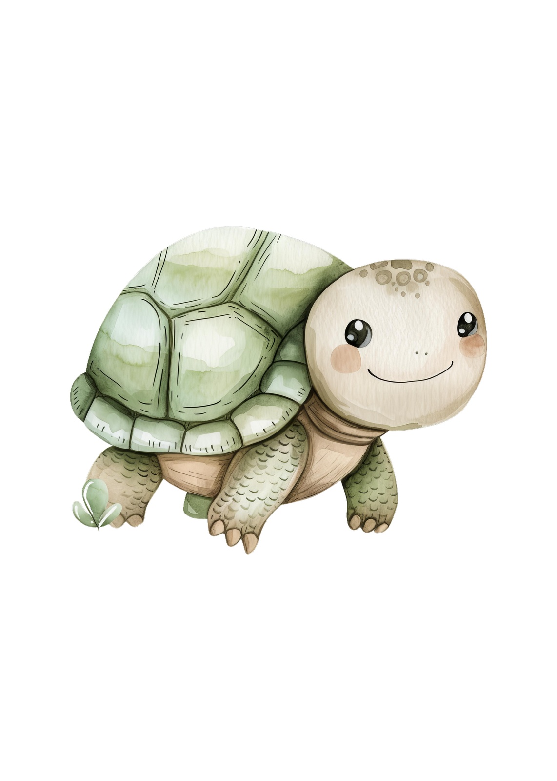 Adorable Watercolor Turtle Wall Art