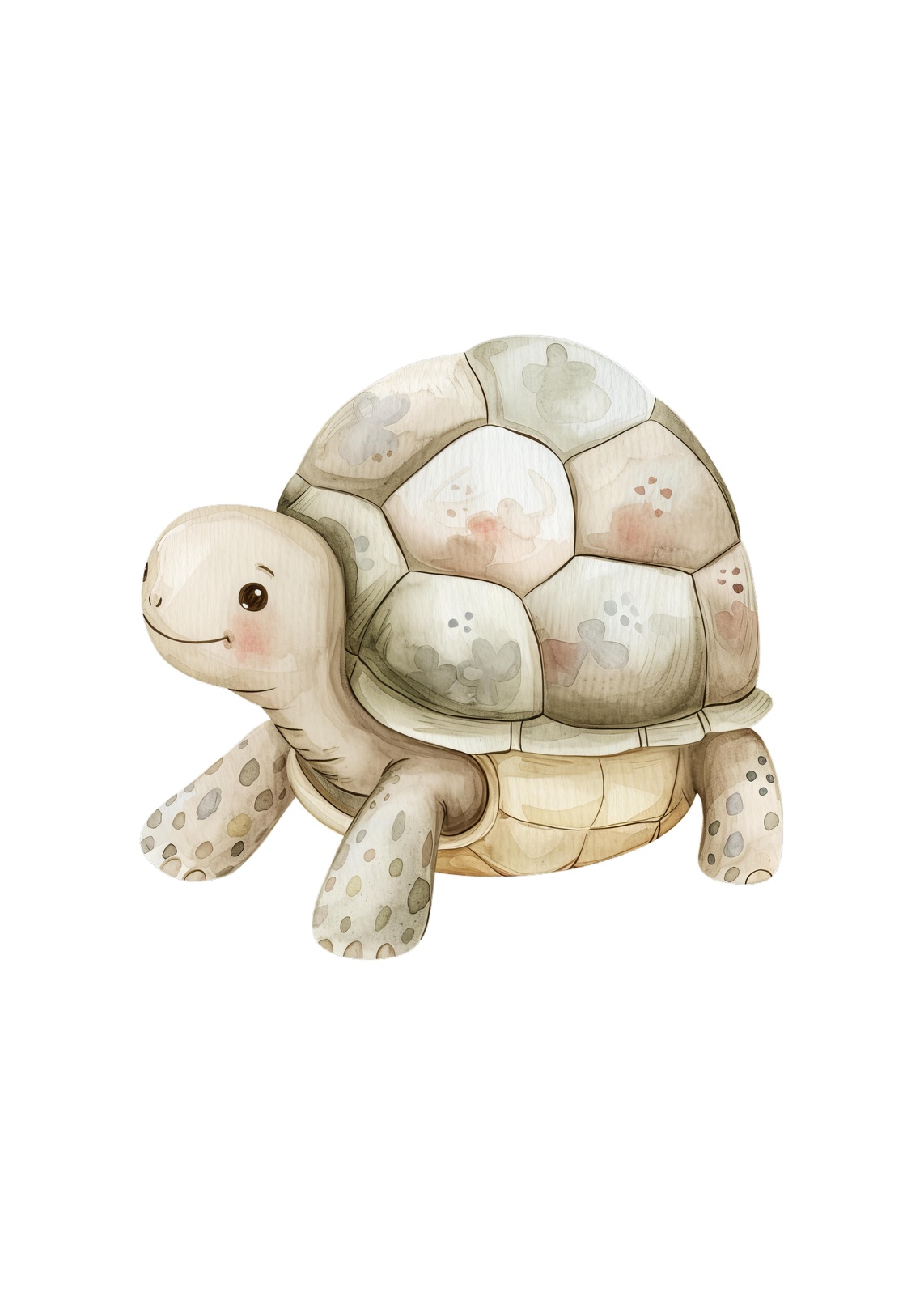 Adorable Watercolor Turtle Wall Art
