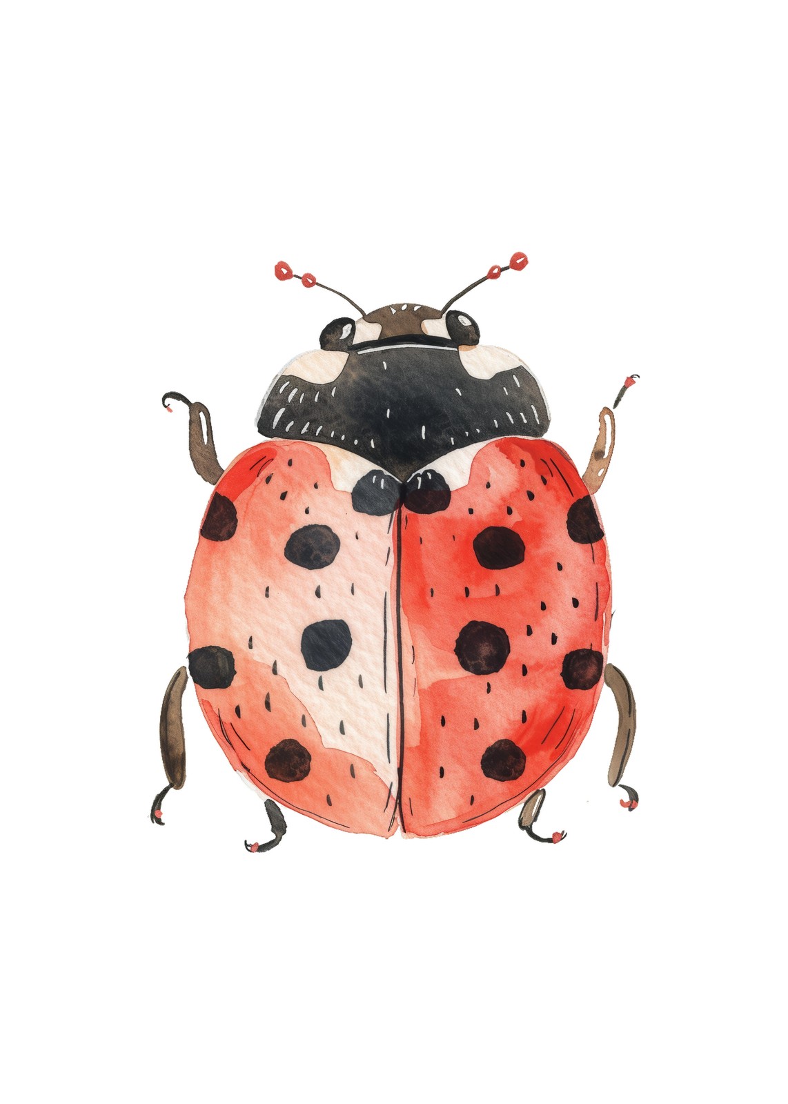 Charming Ladybug Watercolor Wall Art
