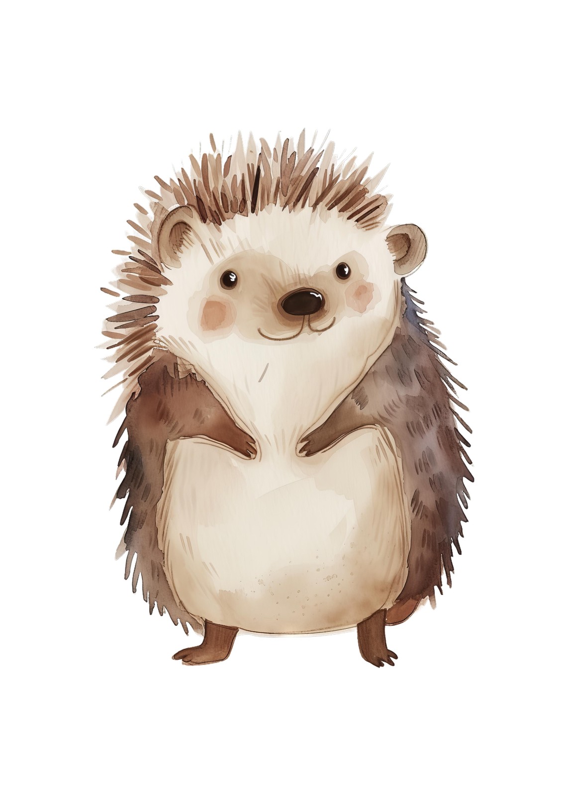 Adorable Watercolor Hedgehog Nursery Art Wall Art