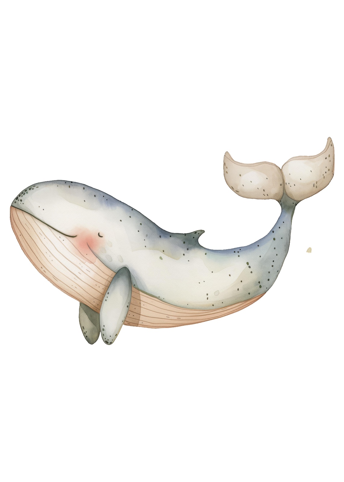 Adorable Watercolor Whale Nursery Wall Art