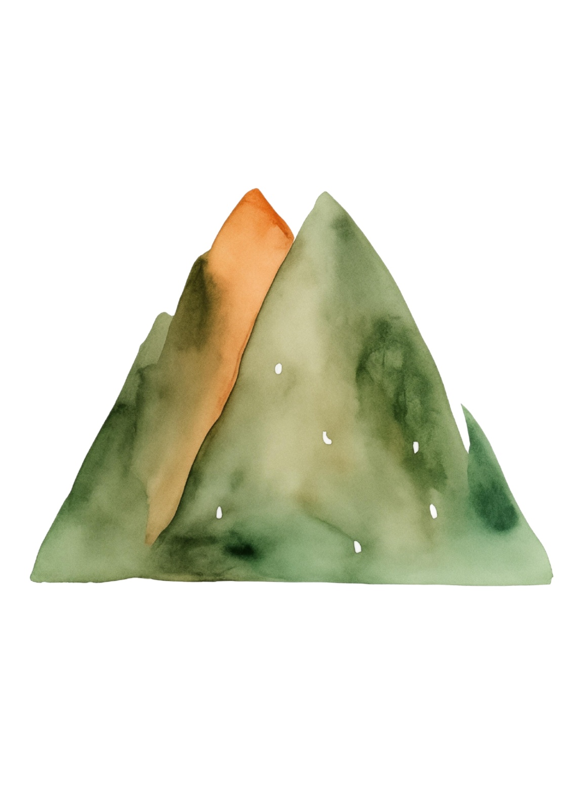 Serene Mountain Landscape Watercolor Wall Art