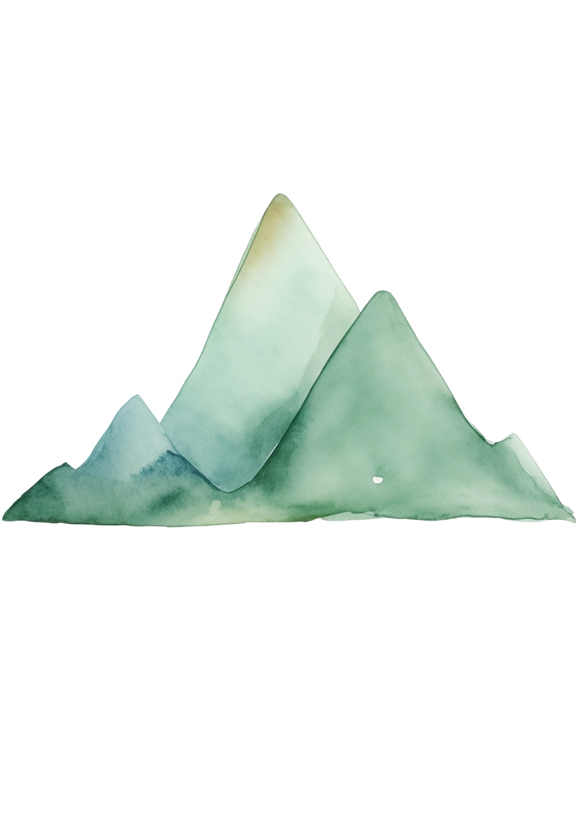 Serene Mountain Landscape Watercolor Wall Art