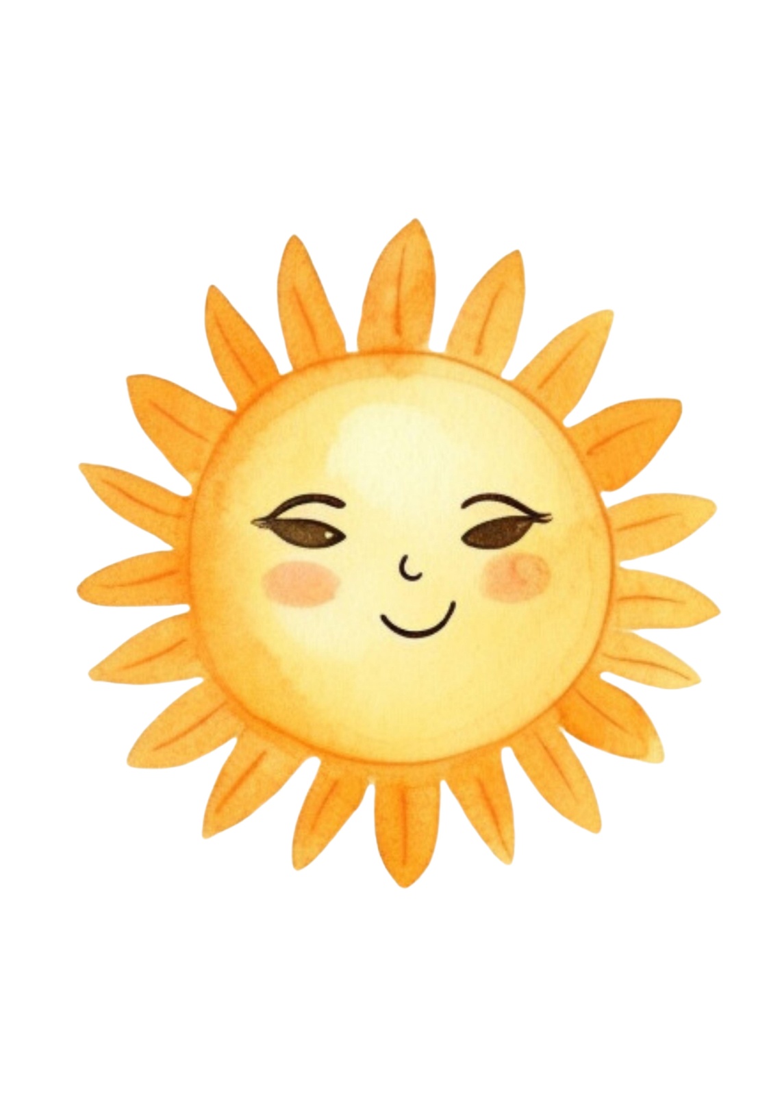 Smiling Sun Watercolor Wall Art Wall Art