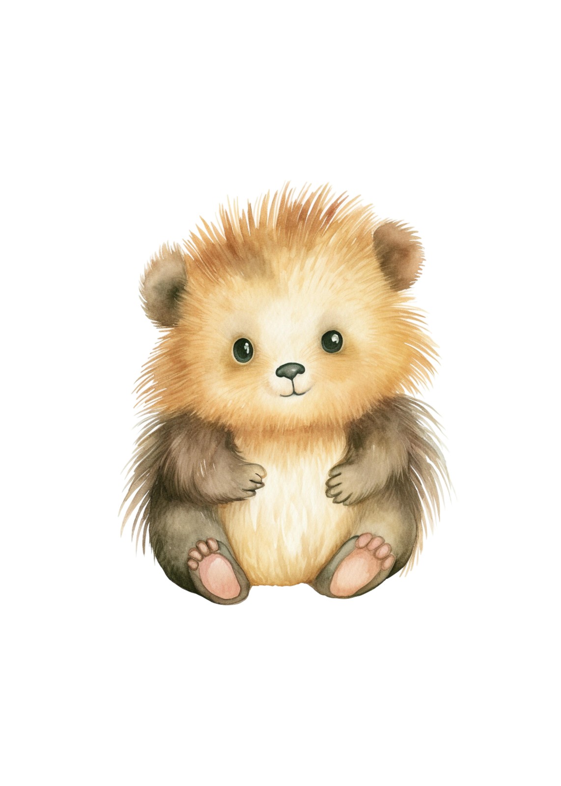 Adorable Watercolor Hedgehog Nursery Wall Art