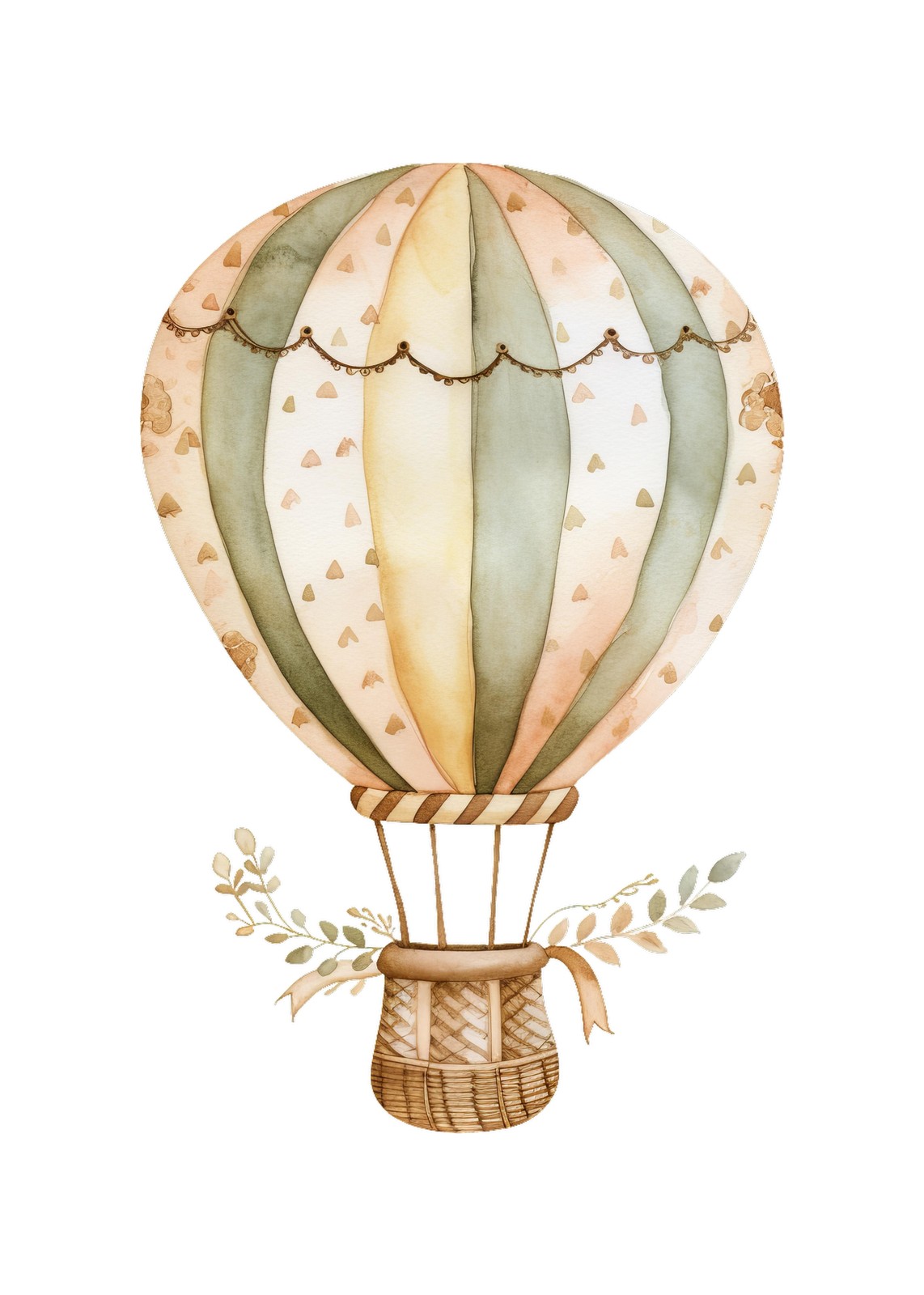 Boho Hot Air Balloon Nursery Art Wall Art