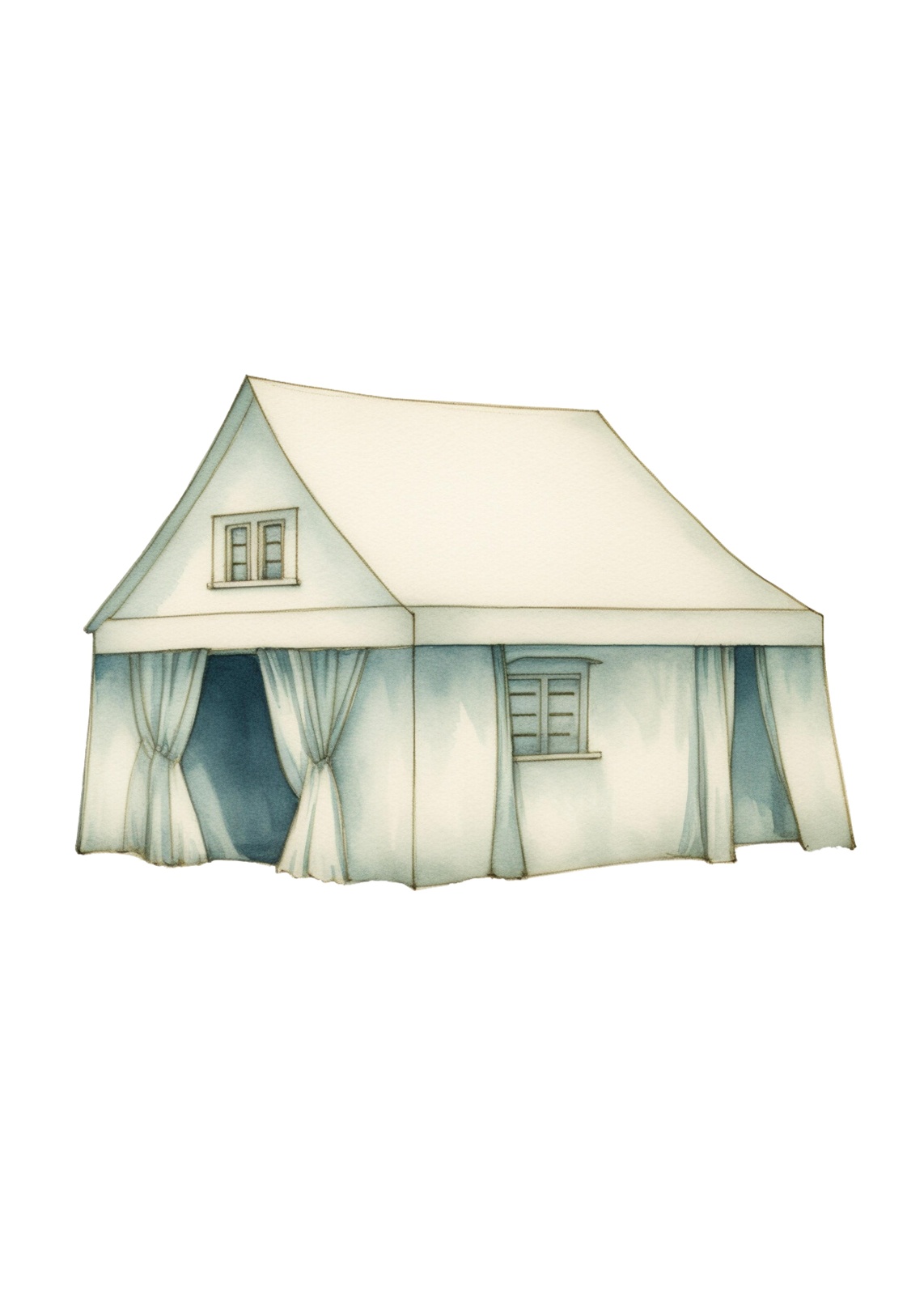 Elegant Tent Watercolor Wall Art