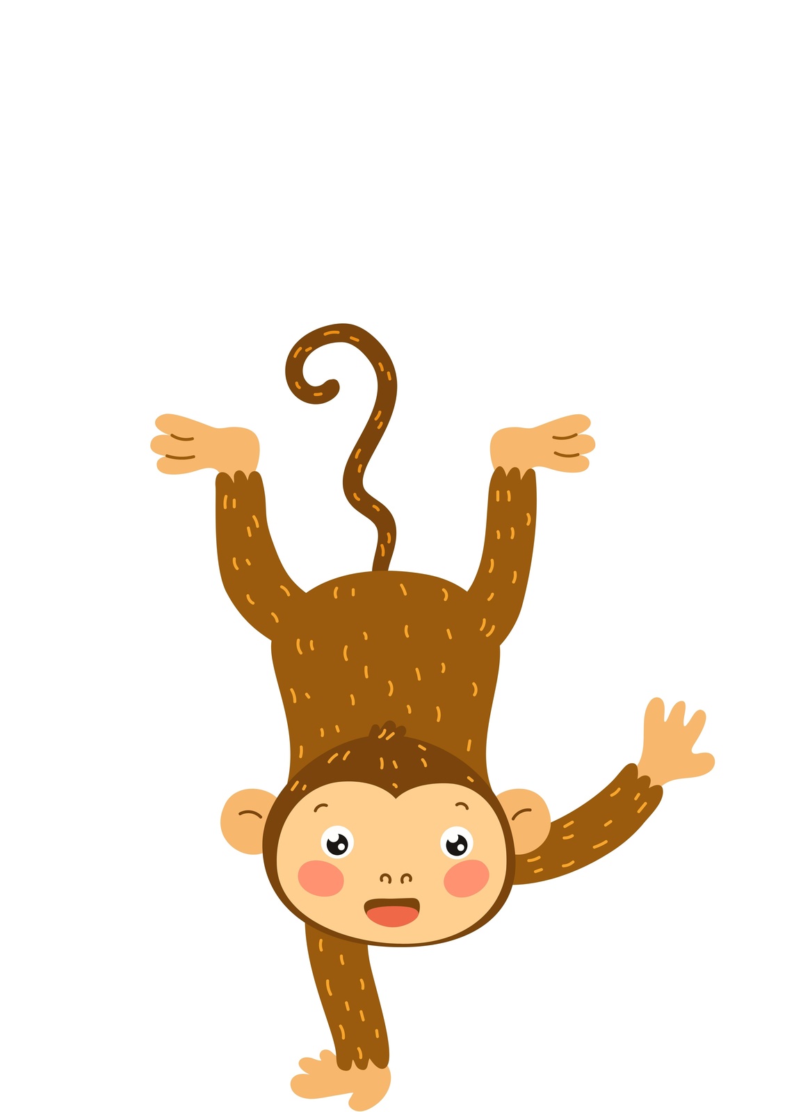 Cute Hanging Monkey Kids Room Wall Art