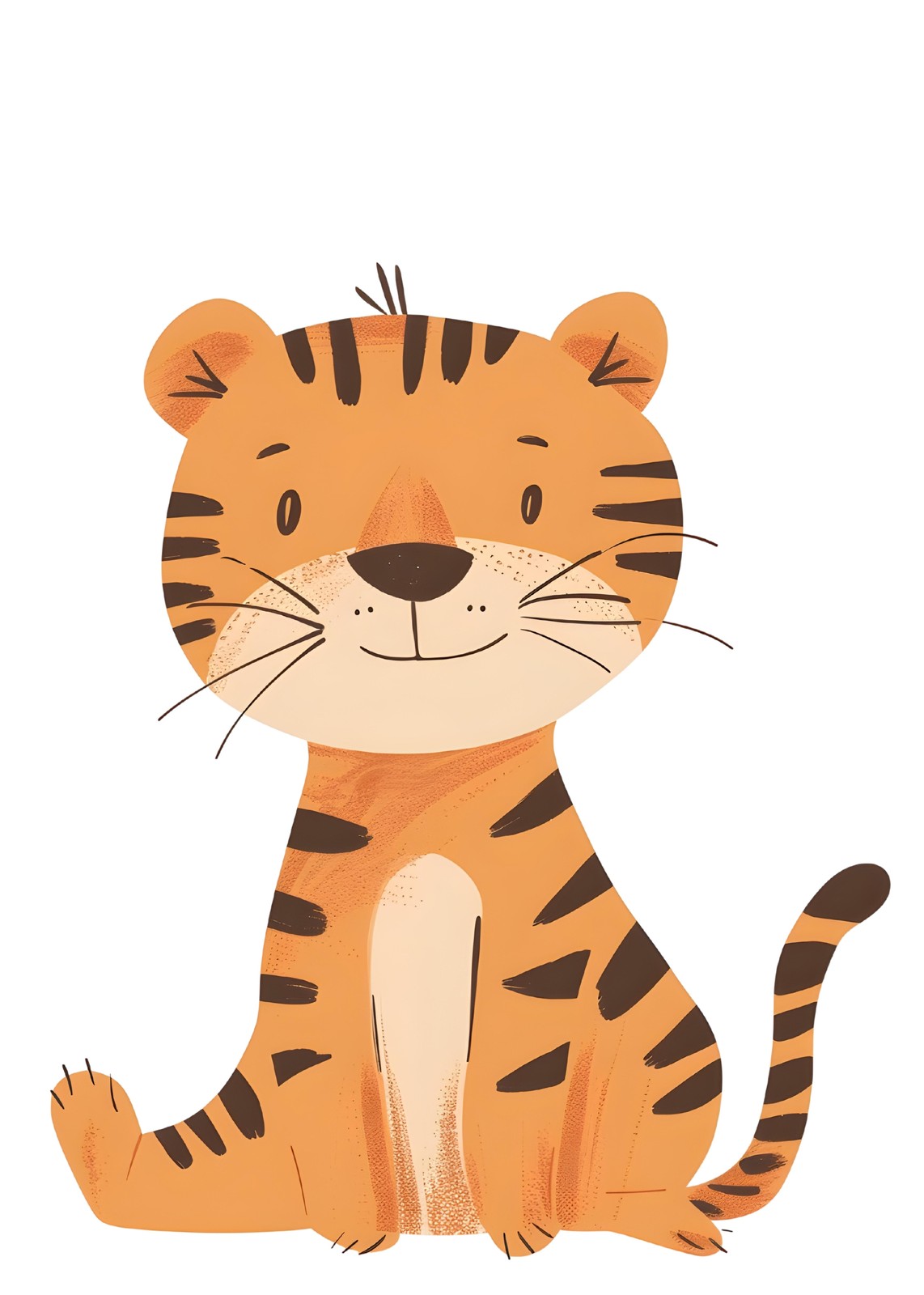 Cute Sitting Tiger Cub Wall Art