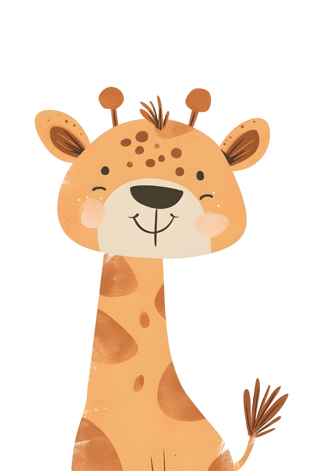 Cute Giraffe Safari Nursery Wall Art