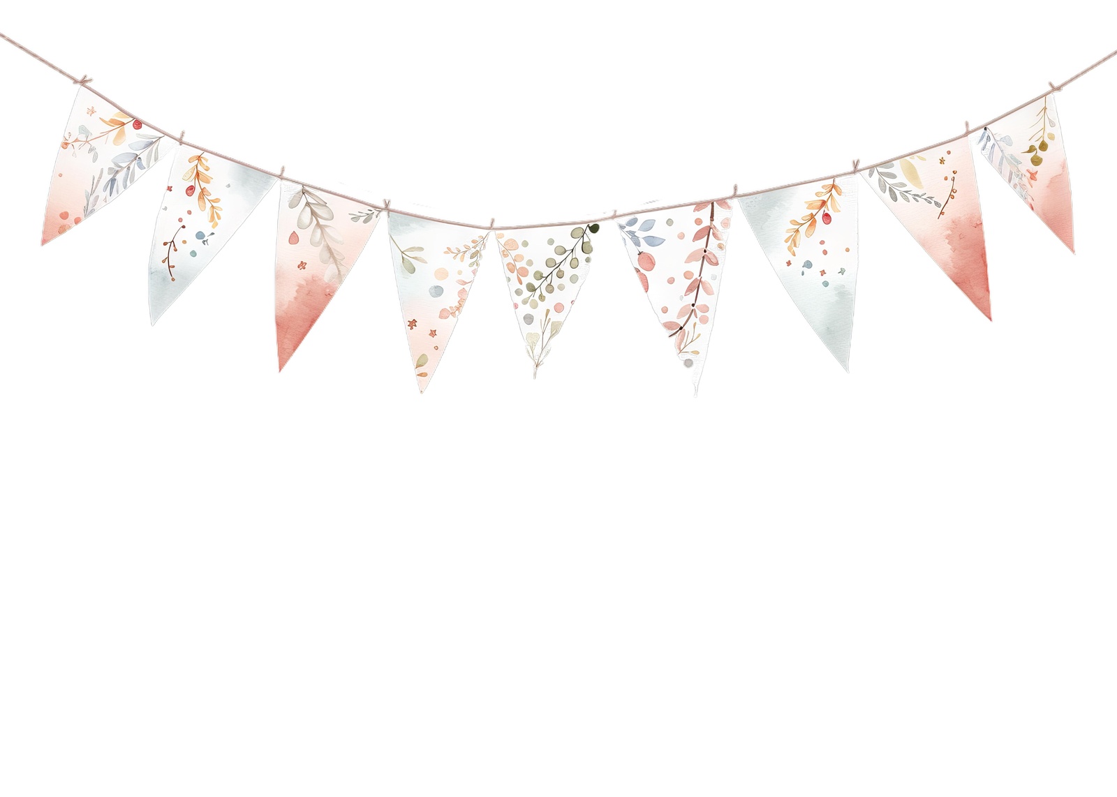 Boho Floral Bunting Wall Art