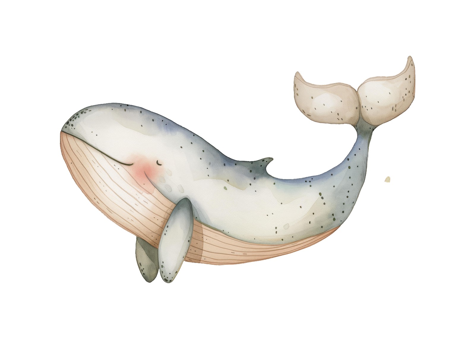 Dreamy Whale Watercolor Nursery Art Wall Art