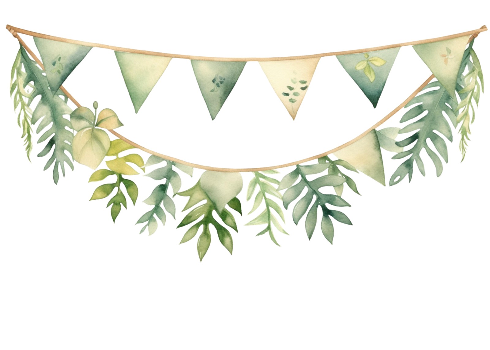 Botanical Leaf Bunting Wall Art