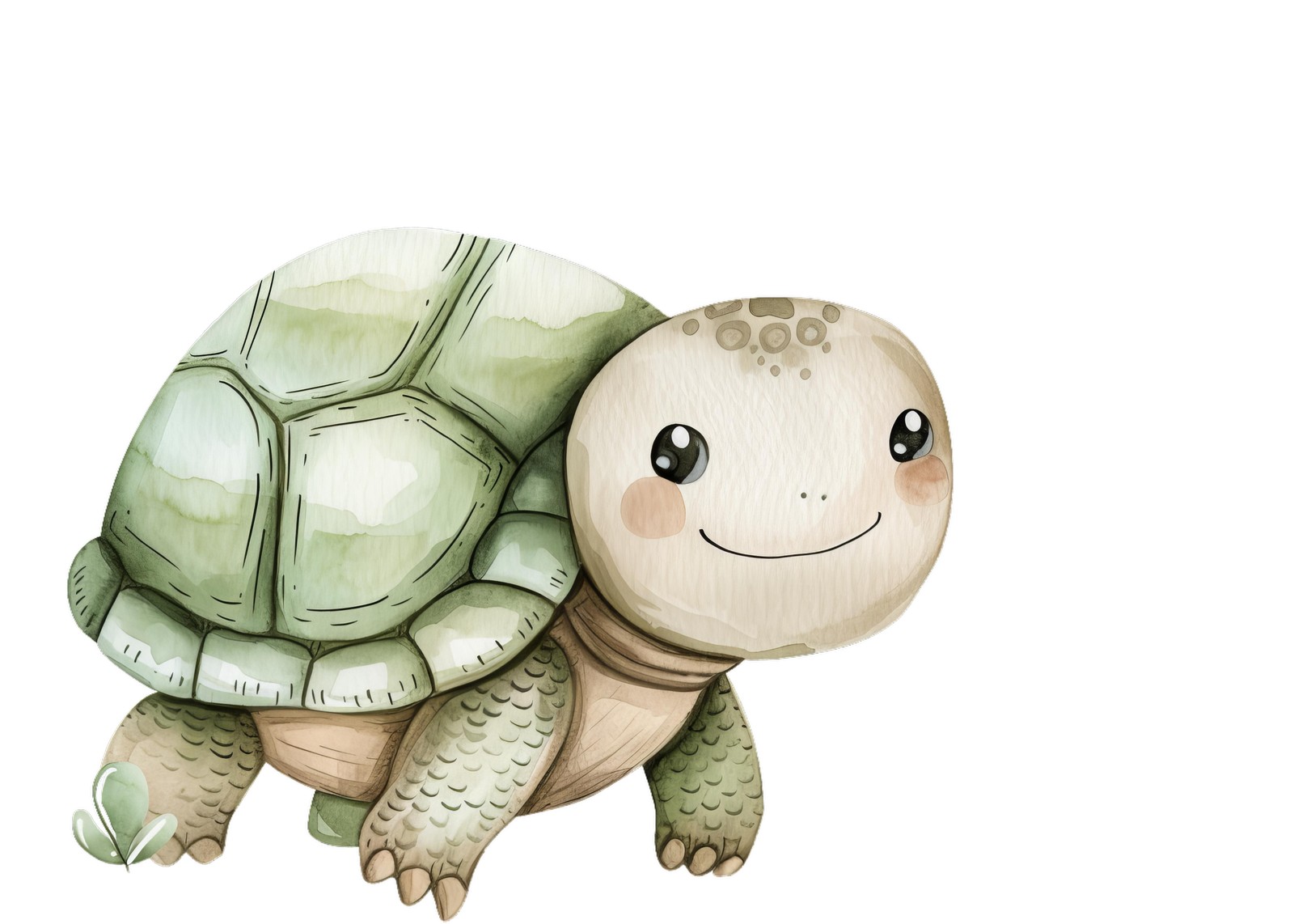 Adorable Turtle Watercolor Nursery Wall Art Wall Art