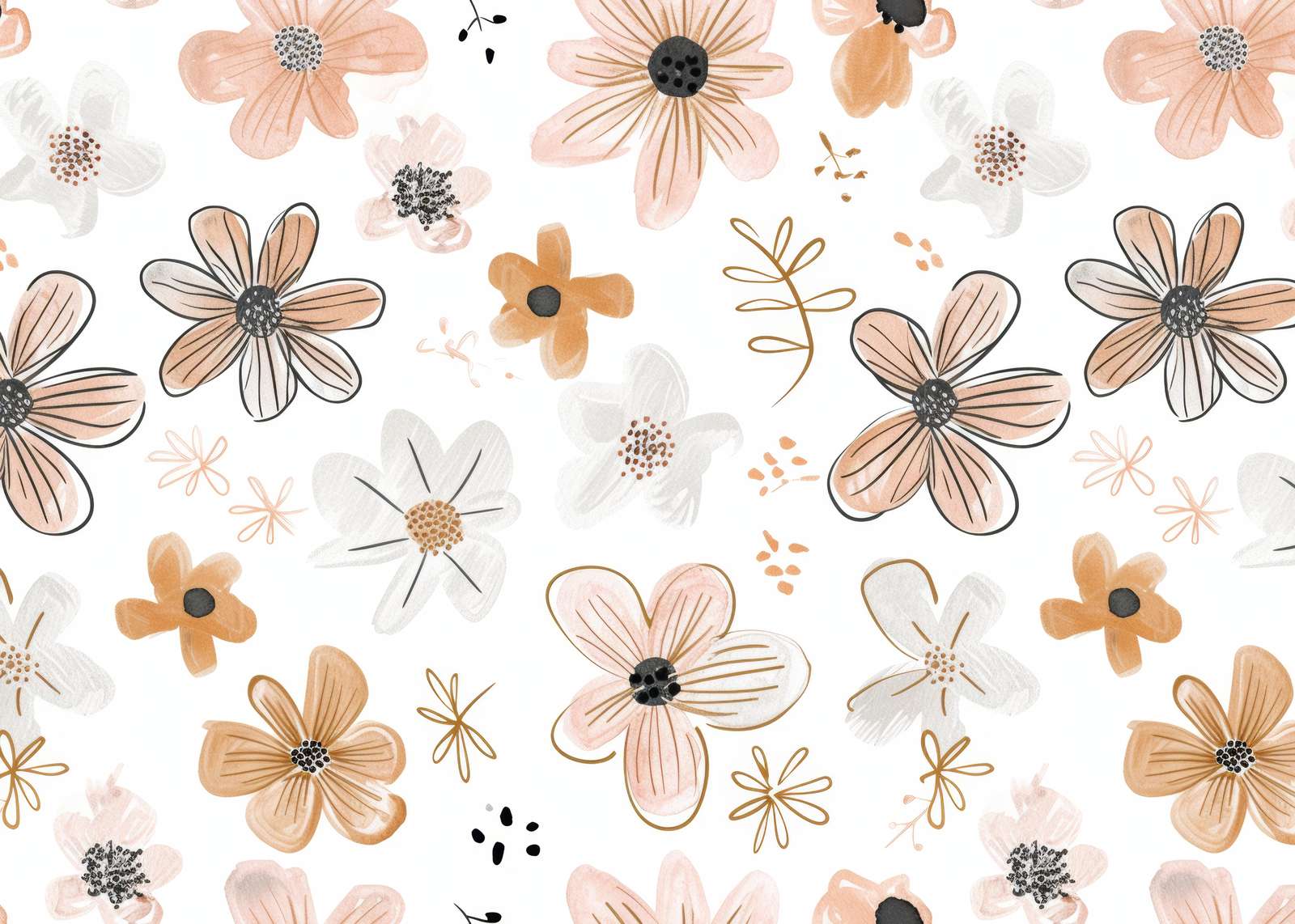 Boho Floral Watercolor Delight Wall Art