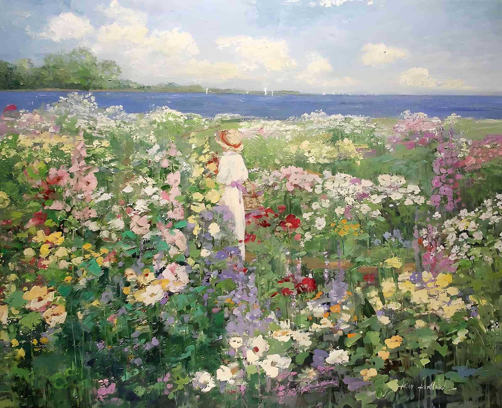 Impressionist Garden Lady Wall Art