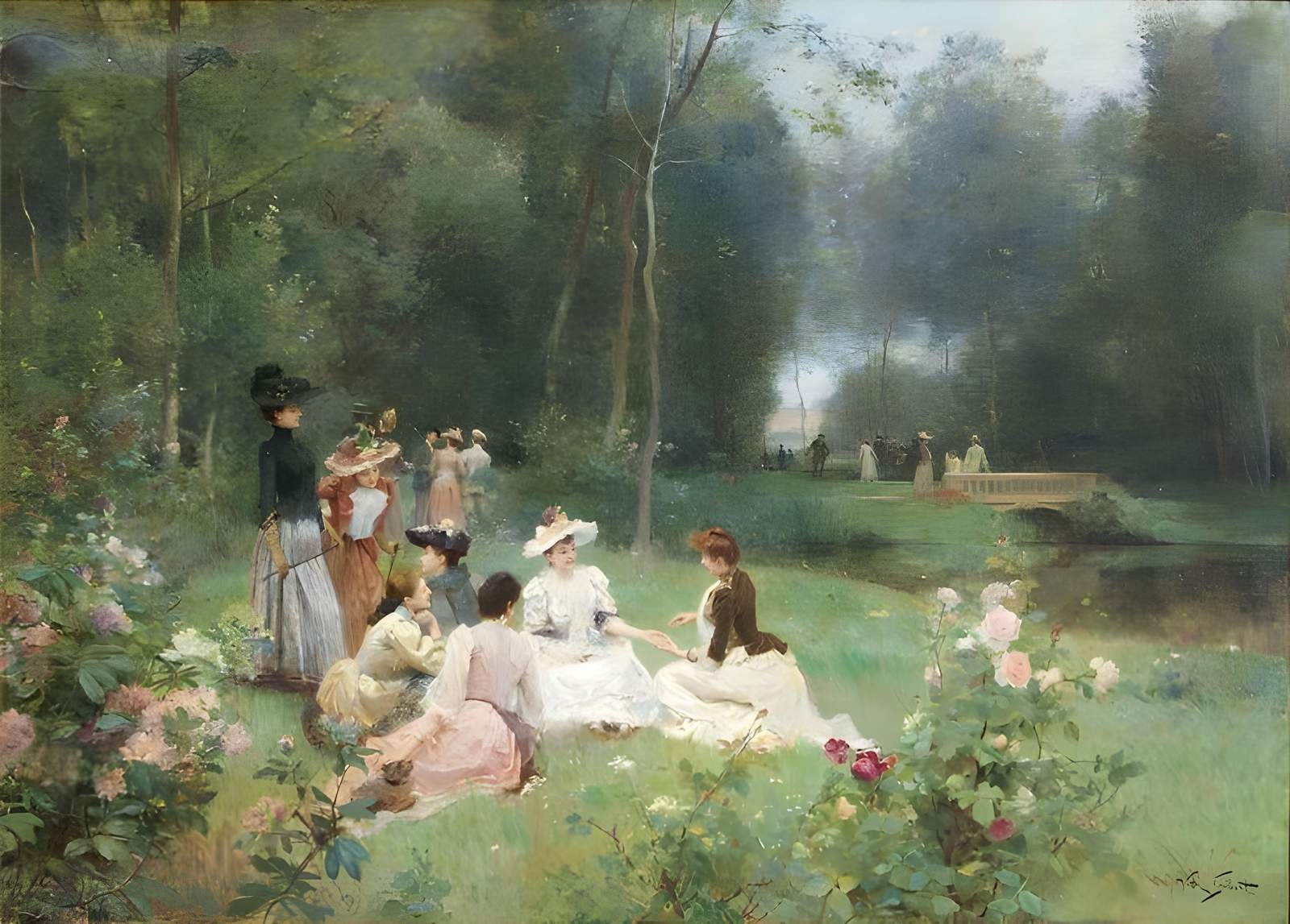 Elegant Garden Party Vintage Art Wall Art