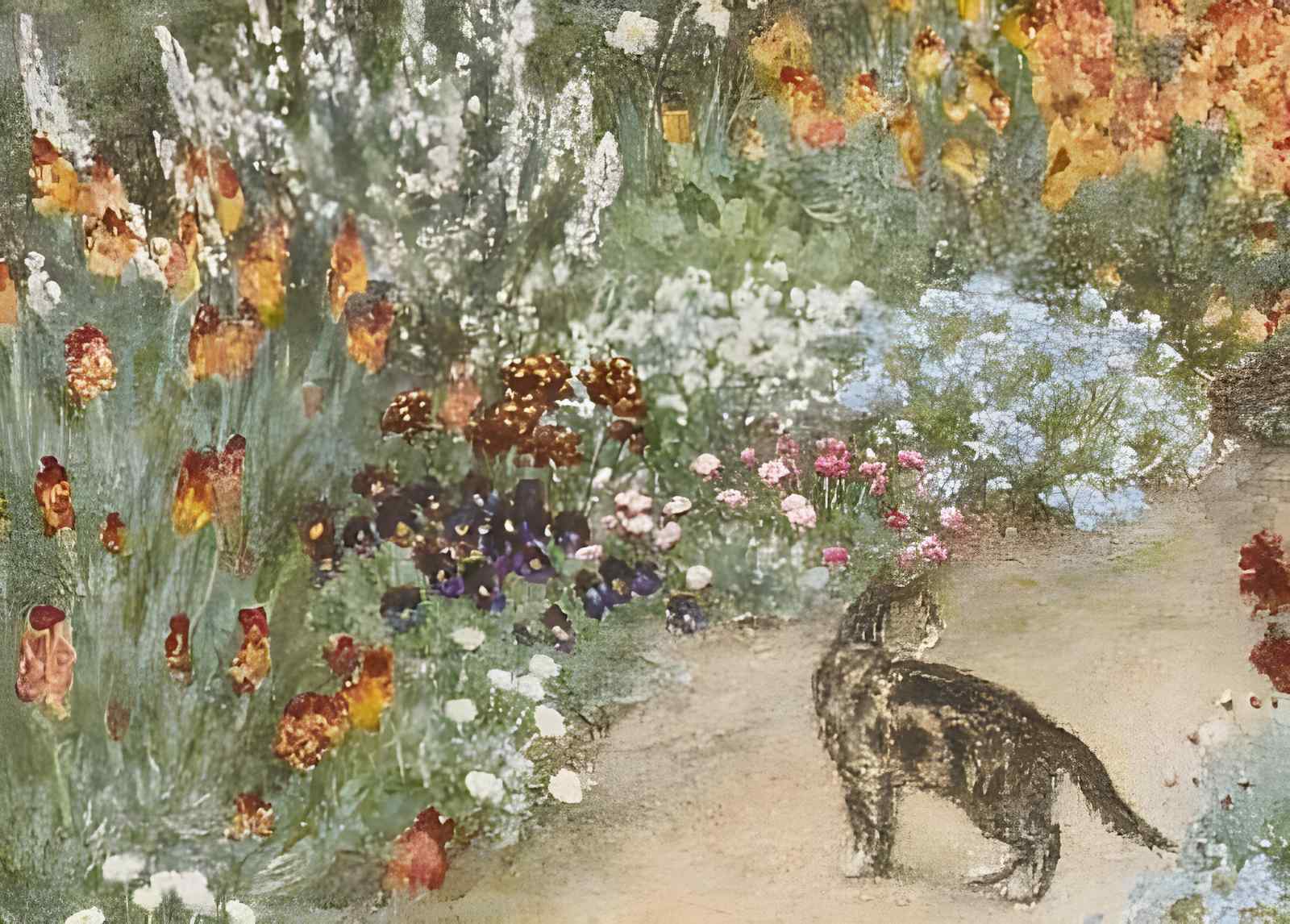 Enchanting Garden Cat Wall Art