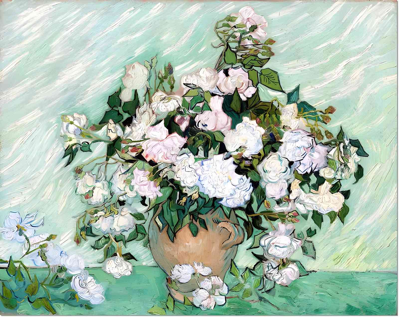 Van Gogh Roses Vase Wall Art