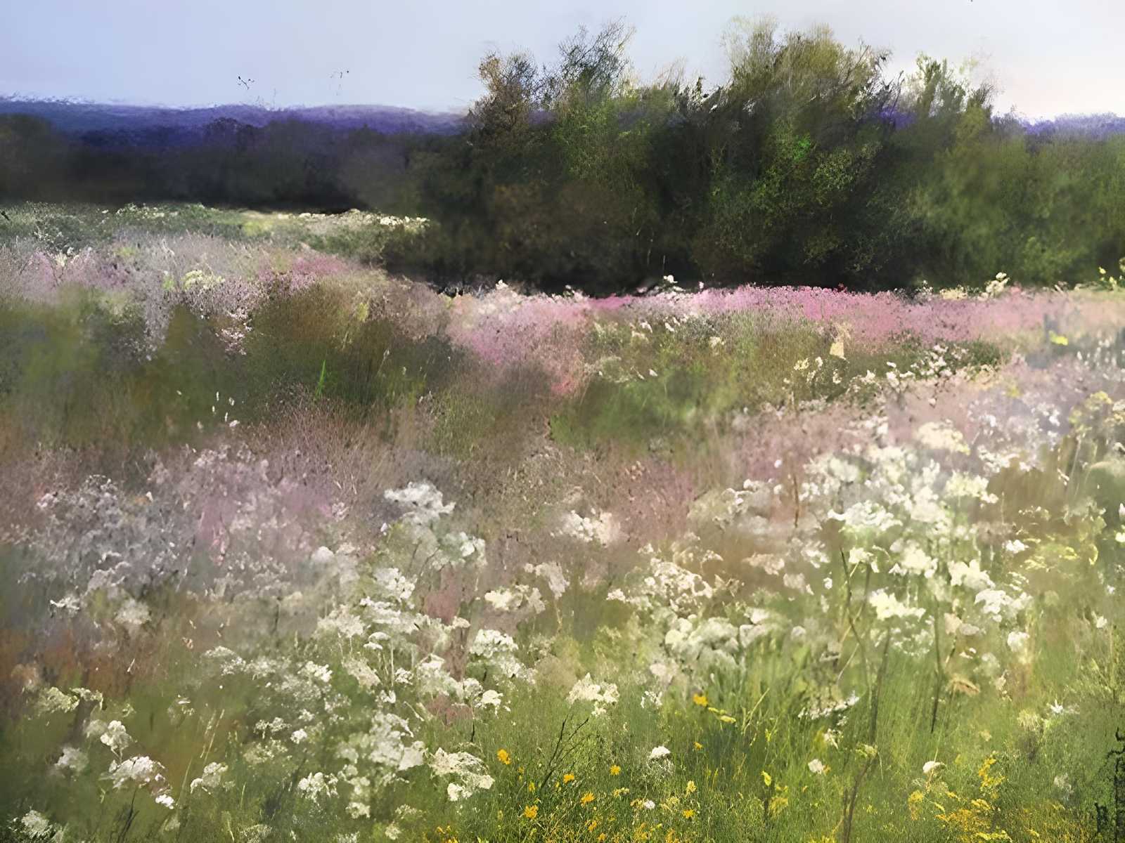 Serene Meadow Landscape Wall Art