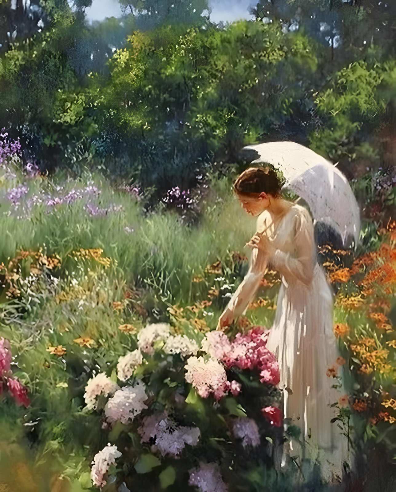Victorian Garden Scene Wall Art