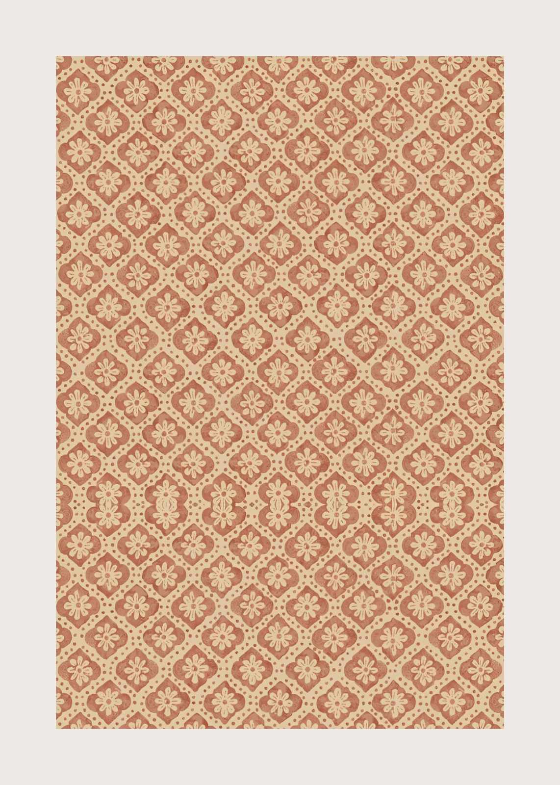 Vintage Floral Medallion Pattern Wall Art