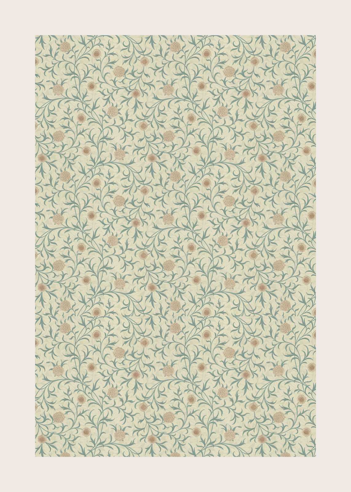 Vintage Floral Botanical Pattern Wall Art