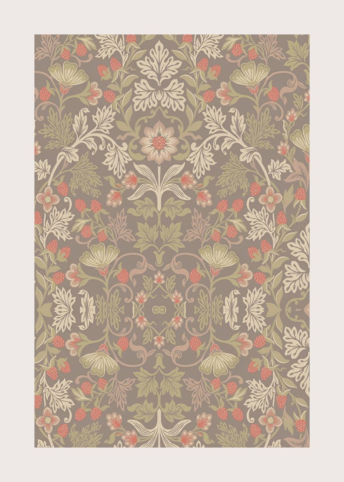 Vintage Strawberry Floral Art Wall Art