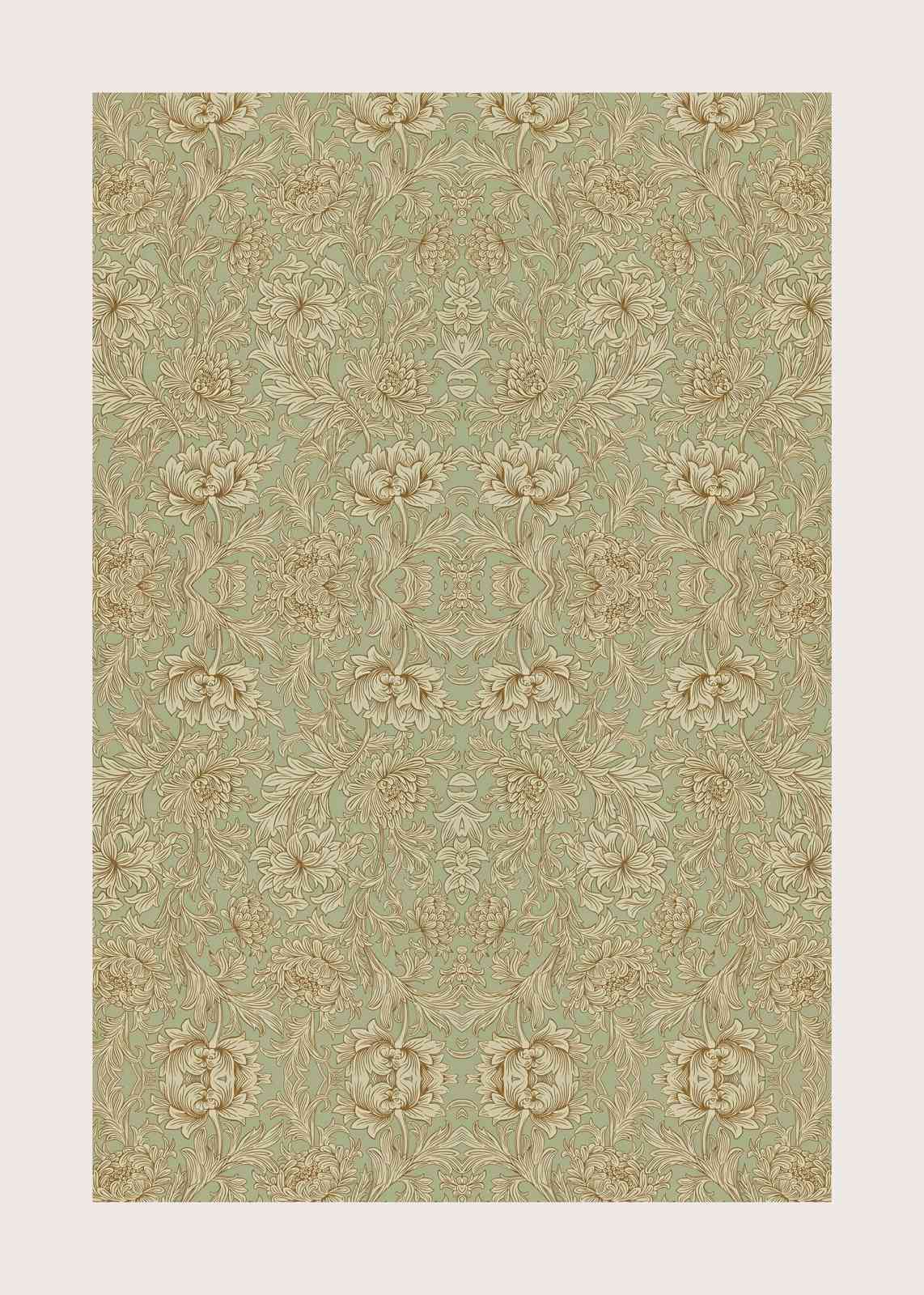 Vintage Floral Damask Wall Art