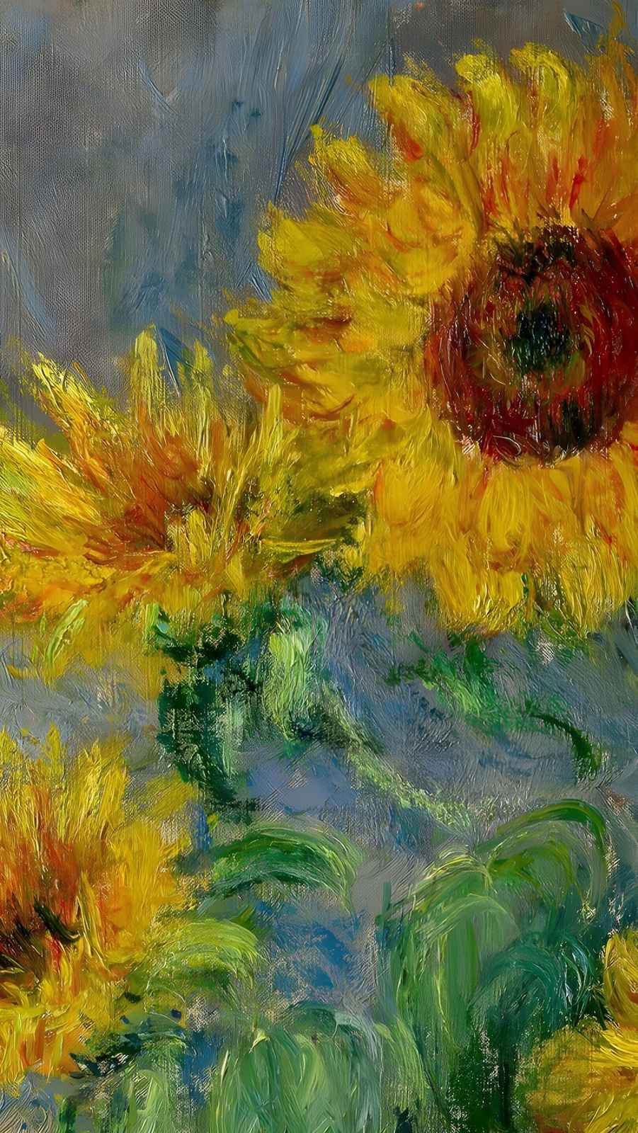 Vibrant Impressionist Sunflowers Wall Art