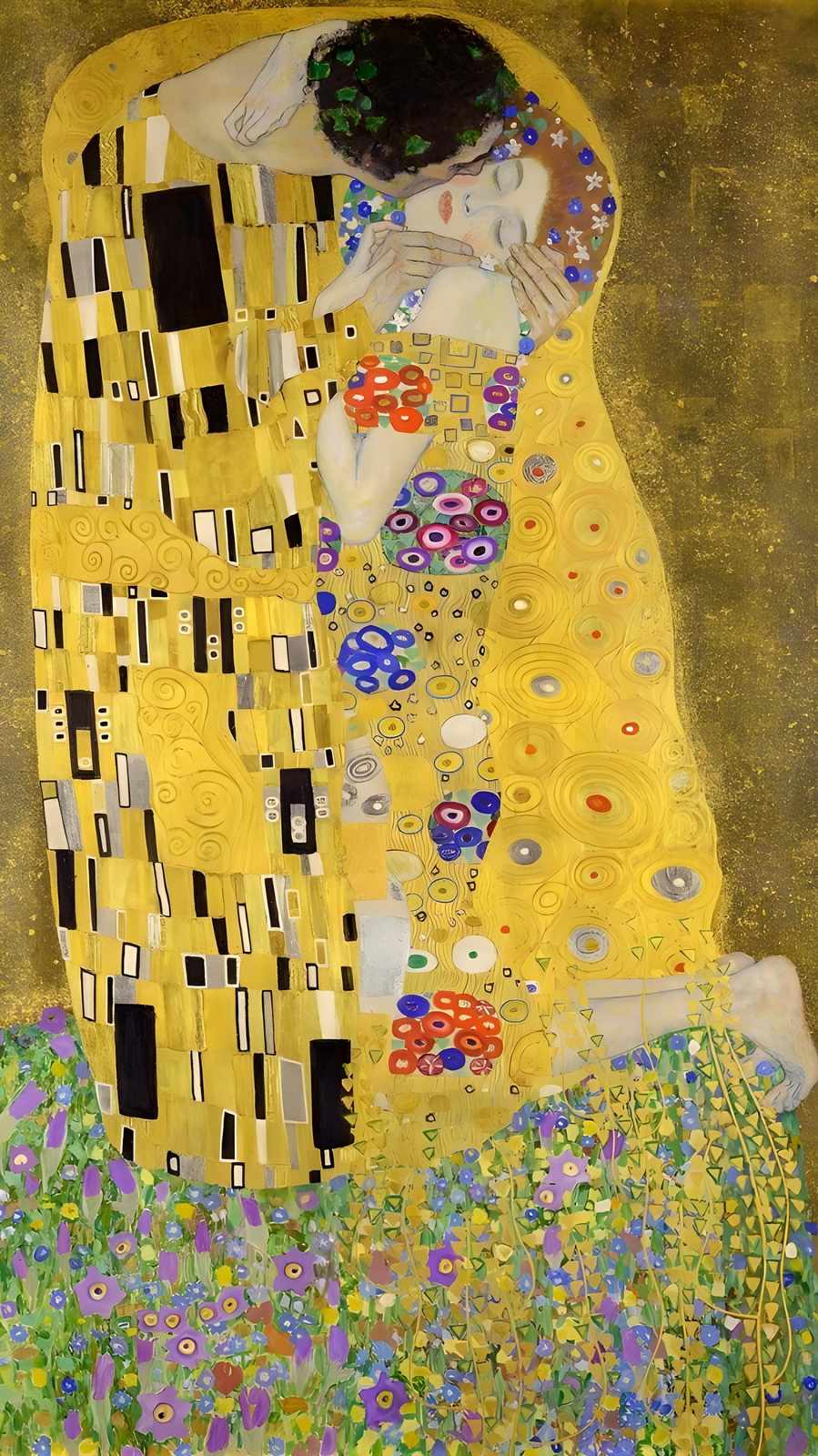 Gustav Klimt's The Kiss Gold Wall Art