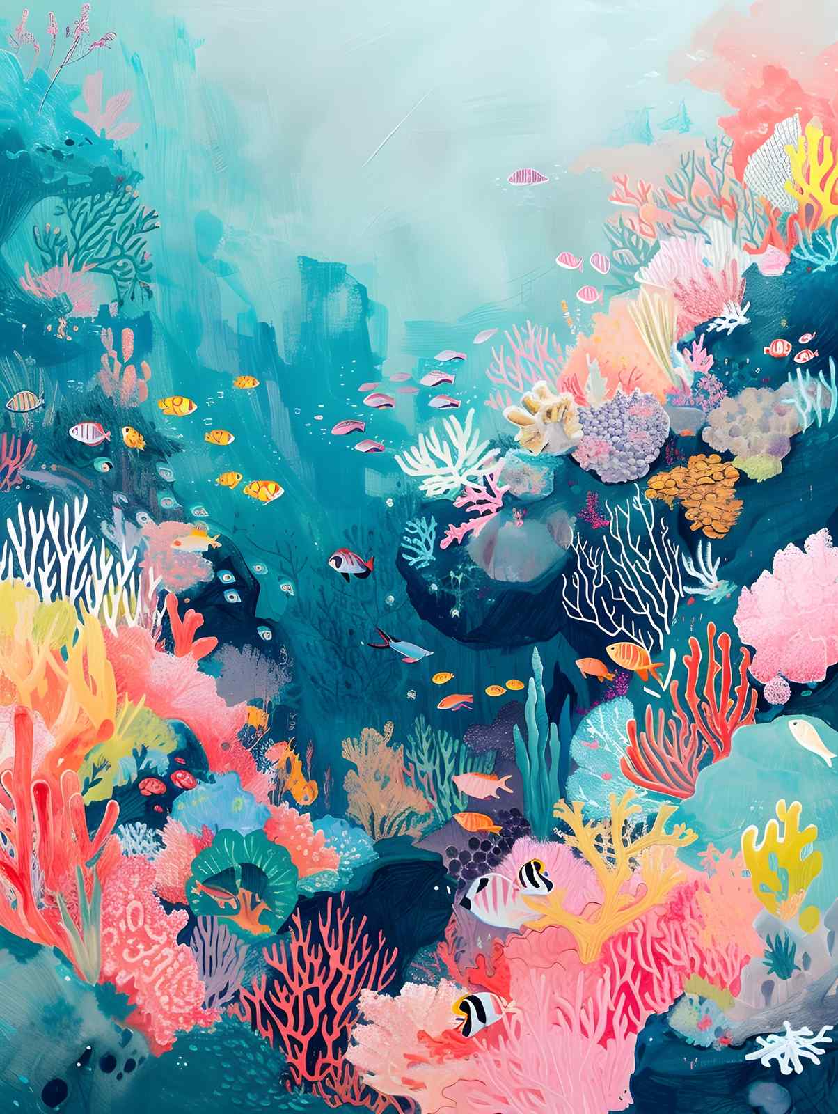Vibrant Coral Reef Fish Wall Art