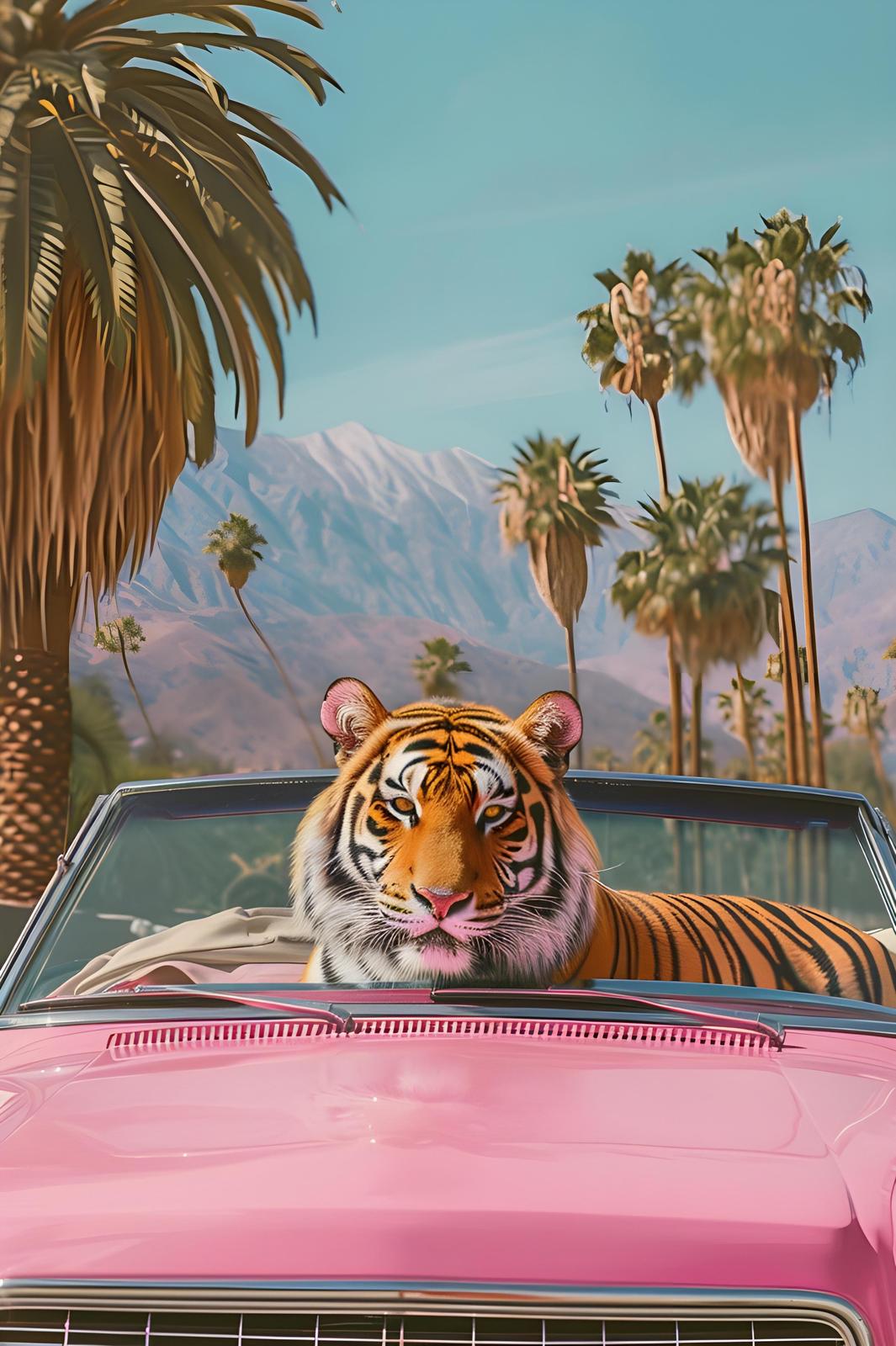 Bold Tiger in Pink Convertible Wall Art