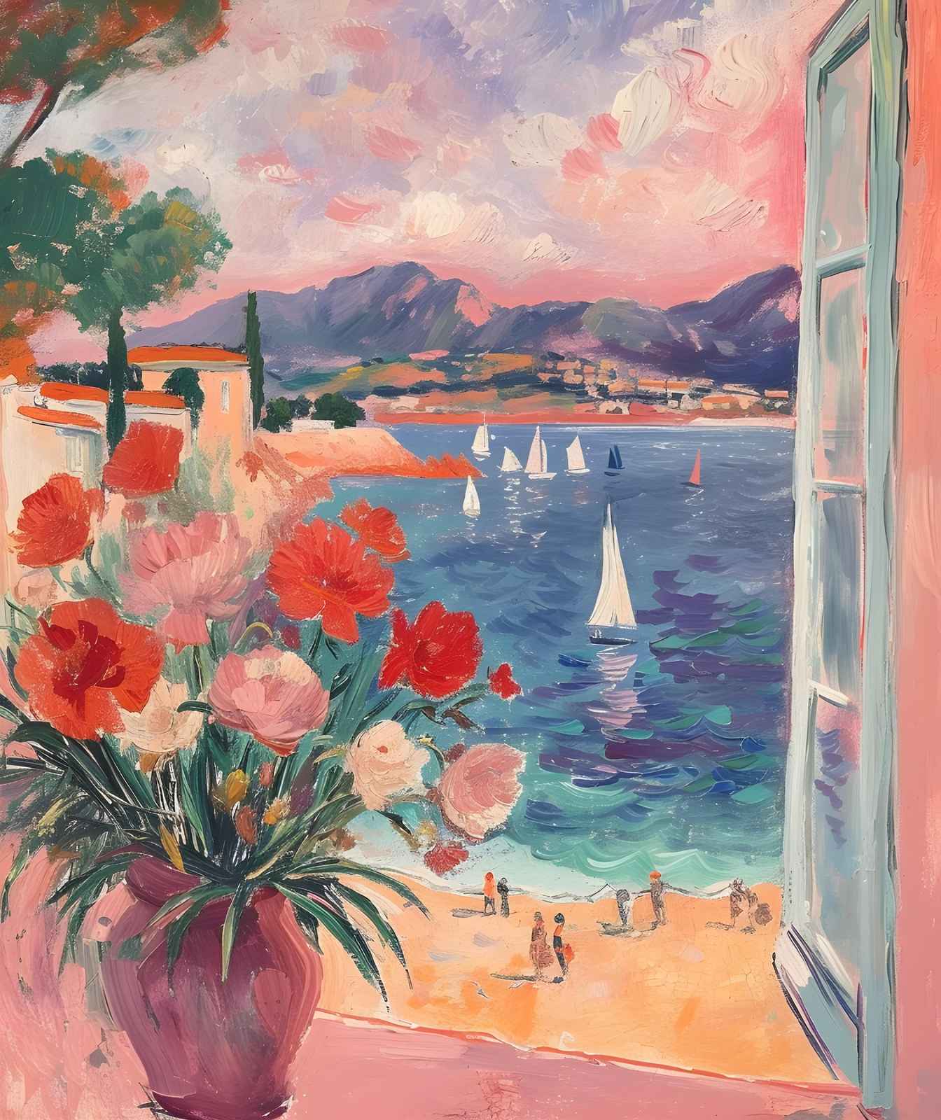 Impressionist Coastal Scene Wall Art