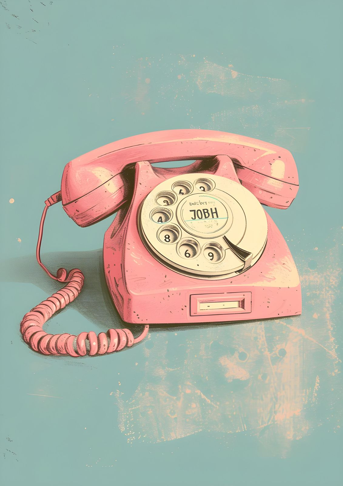 Retro Pink Rotary Phone Pop Art Wall Art