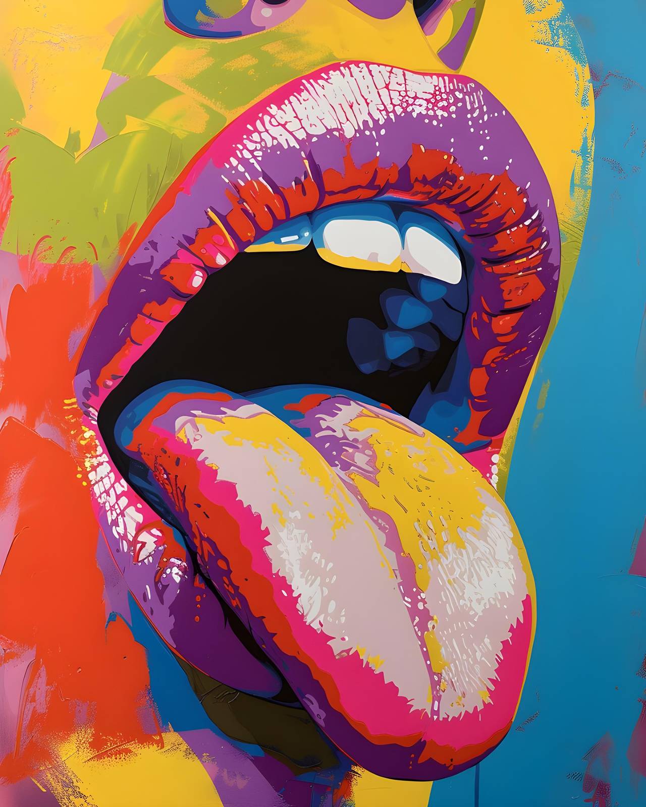 Vibrant Lips Pop Art Wall Art