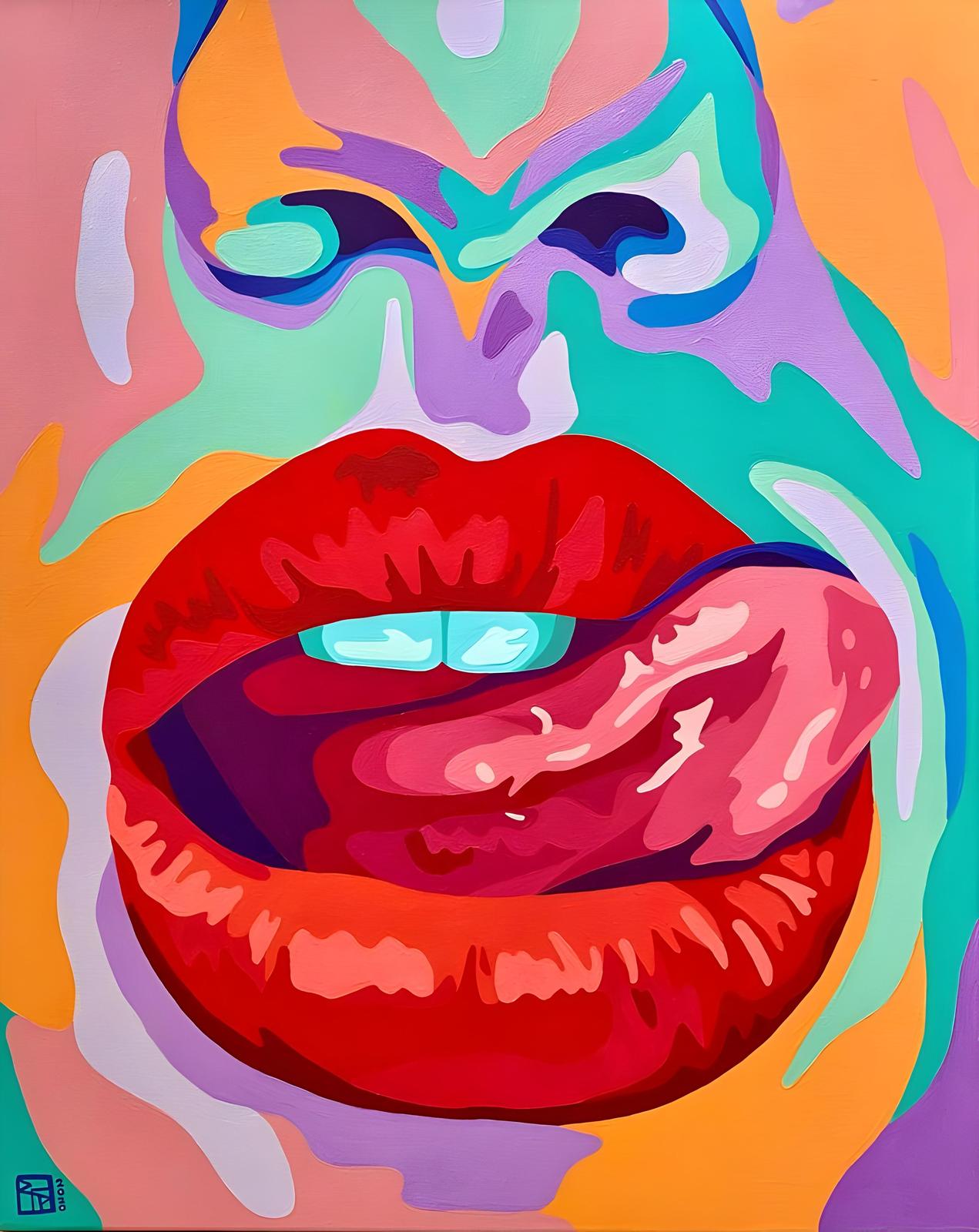 Vibrant Pop Art Lips Wall Art