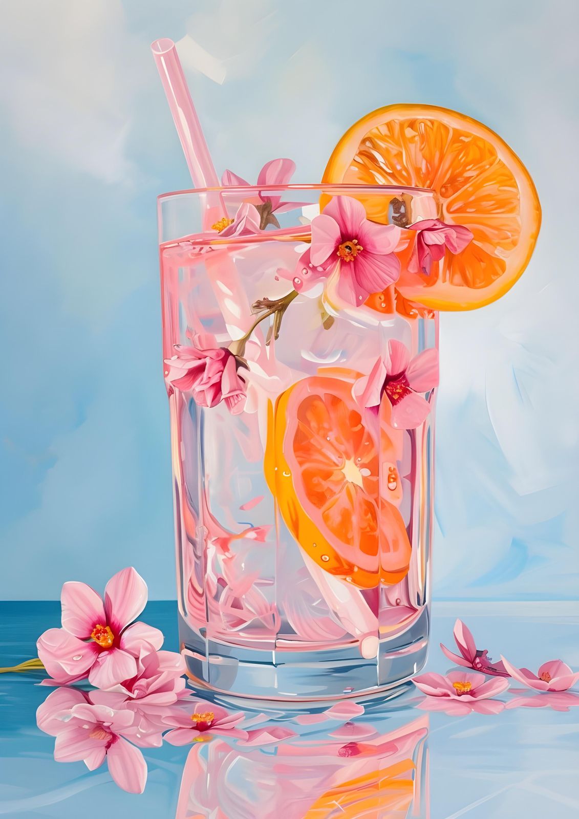 Refreshing Citrus Blossom Drink Wall Art