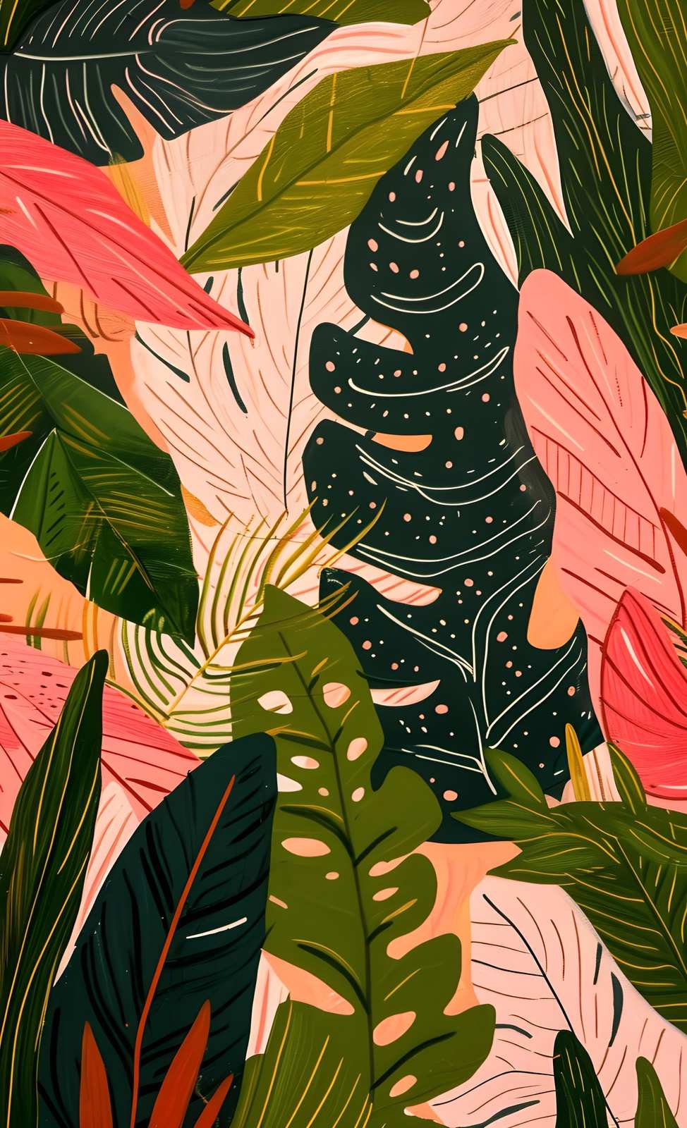 Vibrant Tropical Leaves Wall Art