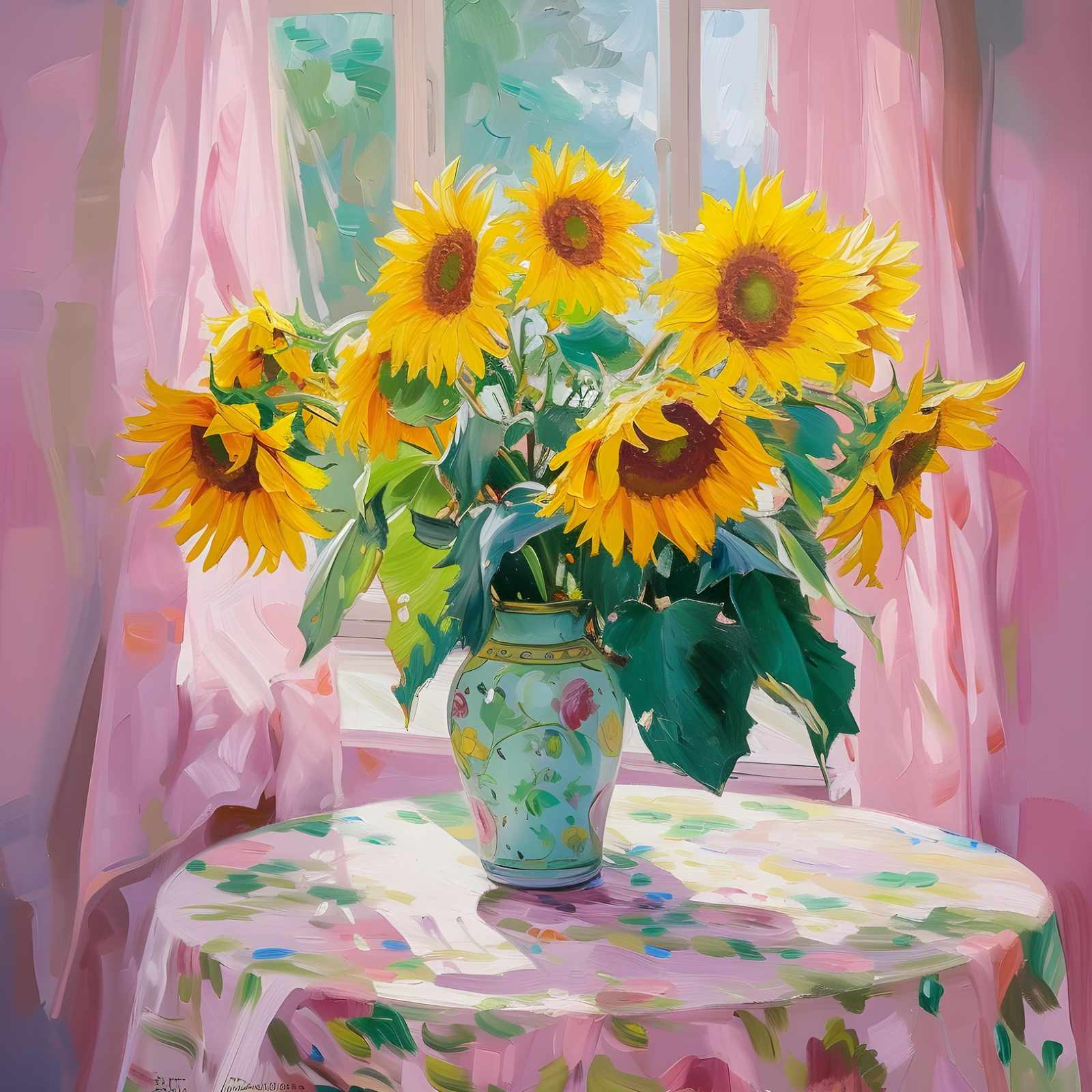 Vibrant Sunflowers Still Life Wall Art