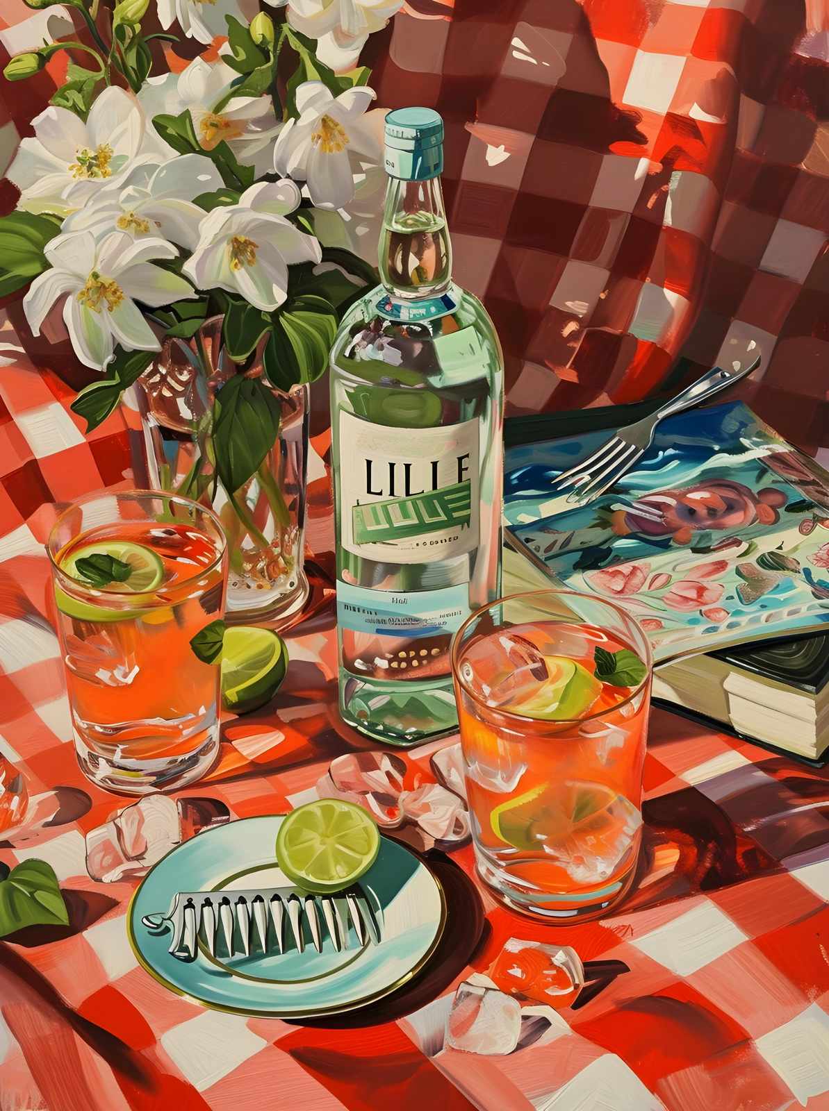 Refreshing Summer Drinks Still Life Wall Art