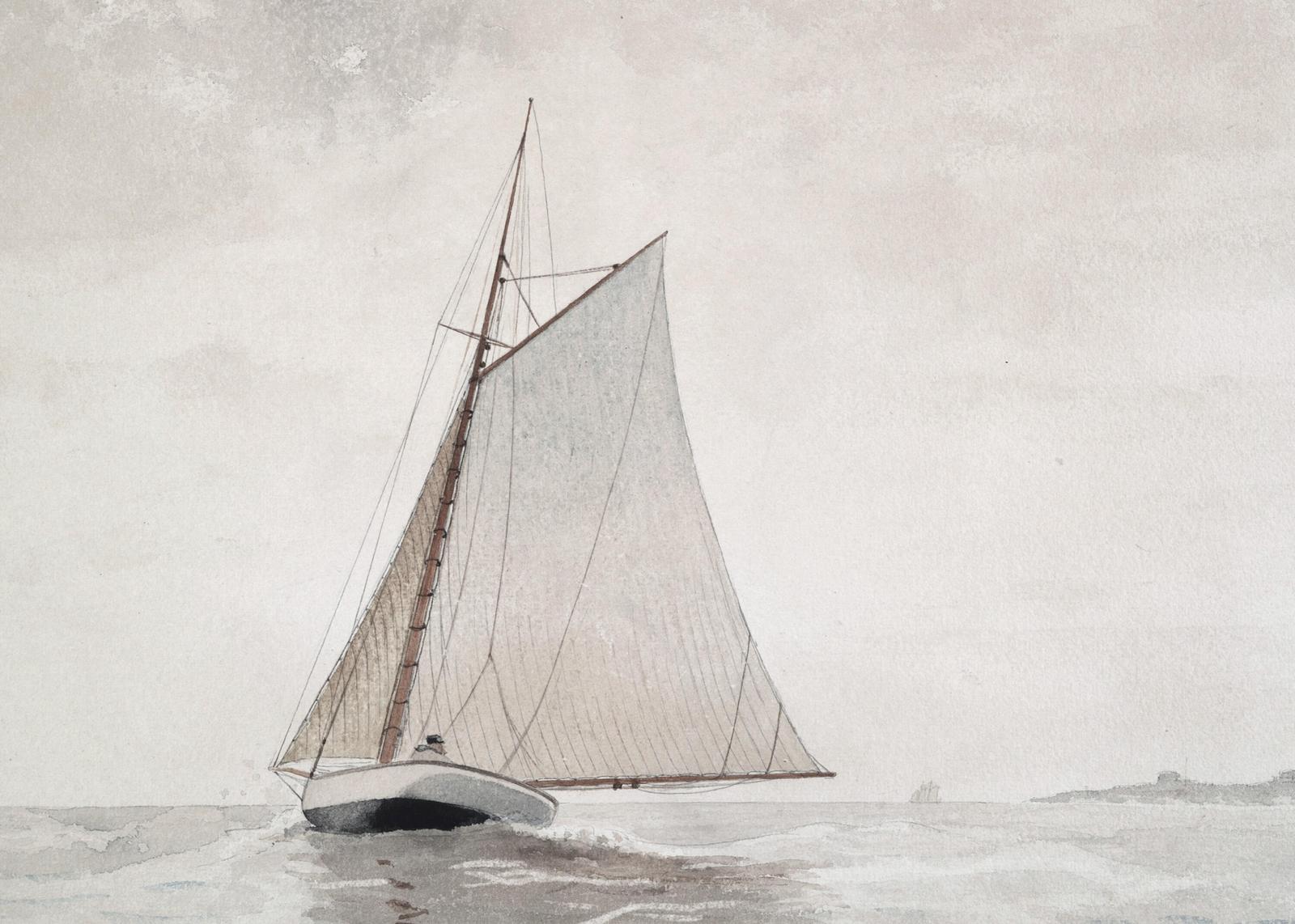 Serene Sailboat on Gentle Waves Wall Art