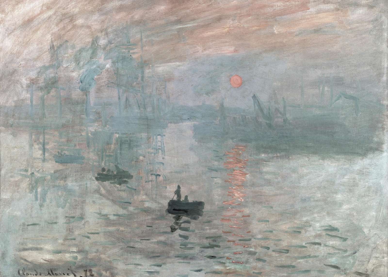 Impressionist Sunrise Harbor Boats Wall Art